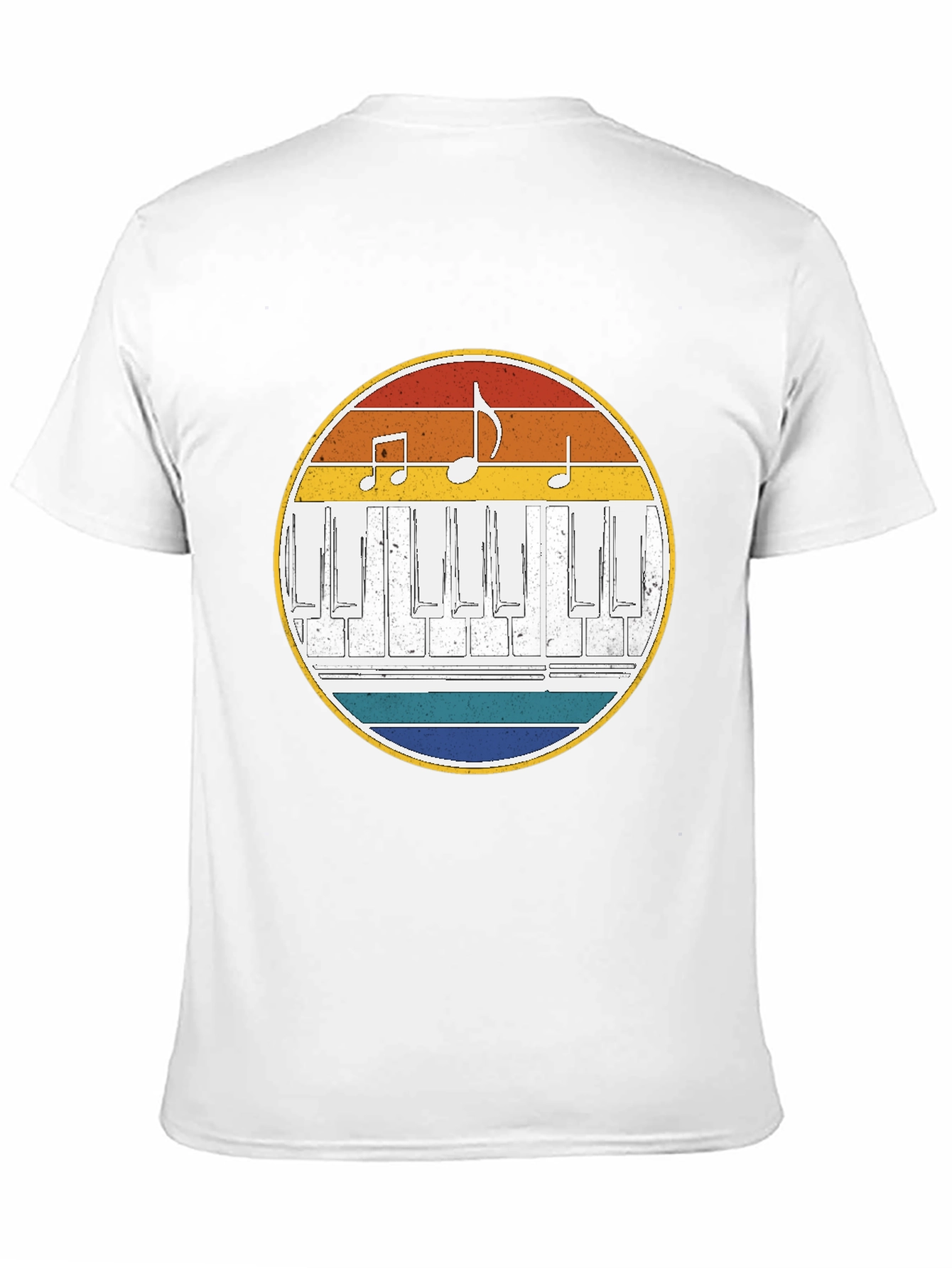 Retro Piano Keys Music Notes T-Shirt