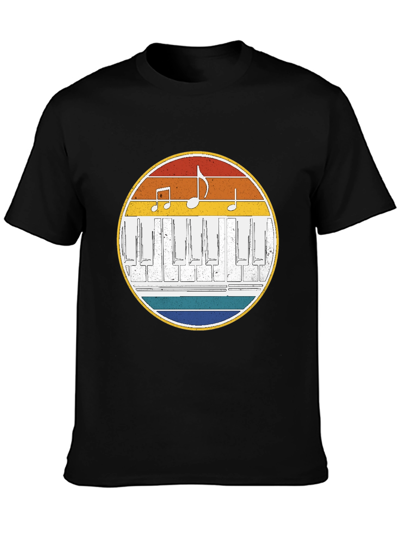 Retro Piano Keys Music Notes T-Shirt