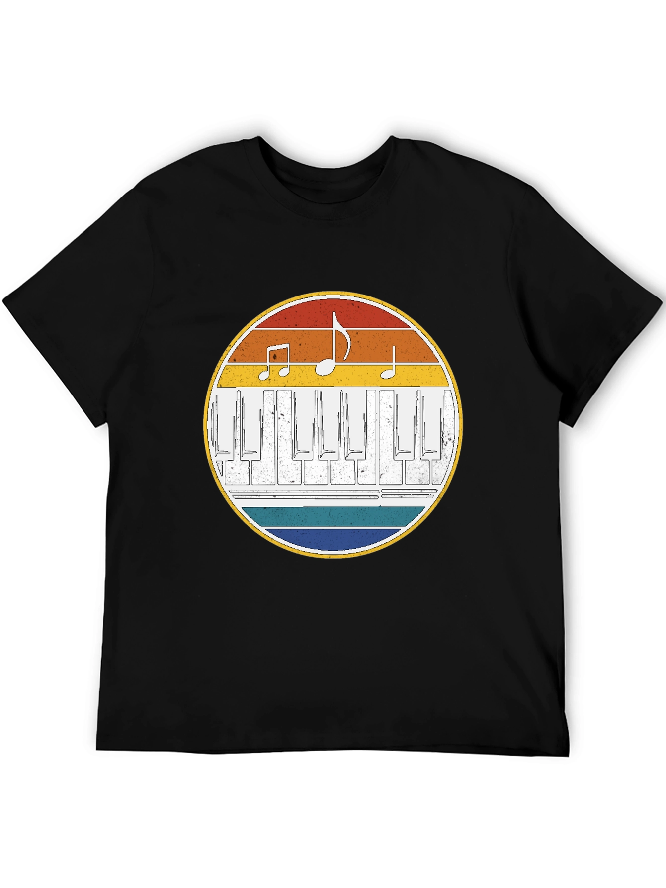 Retro Piano Keys Music Notes T-Shirt