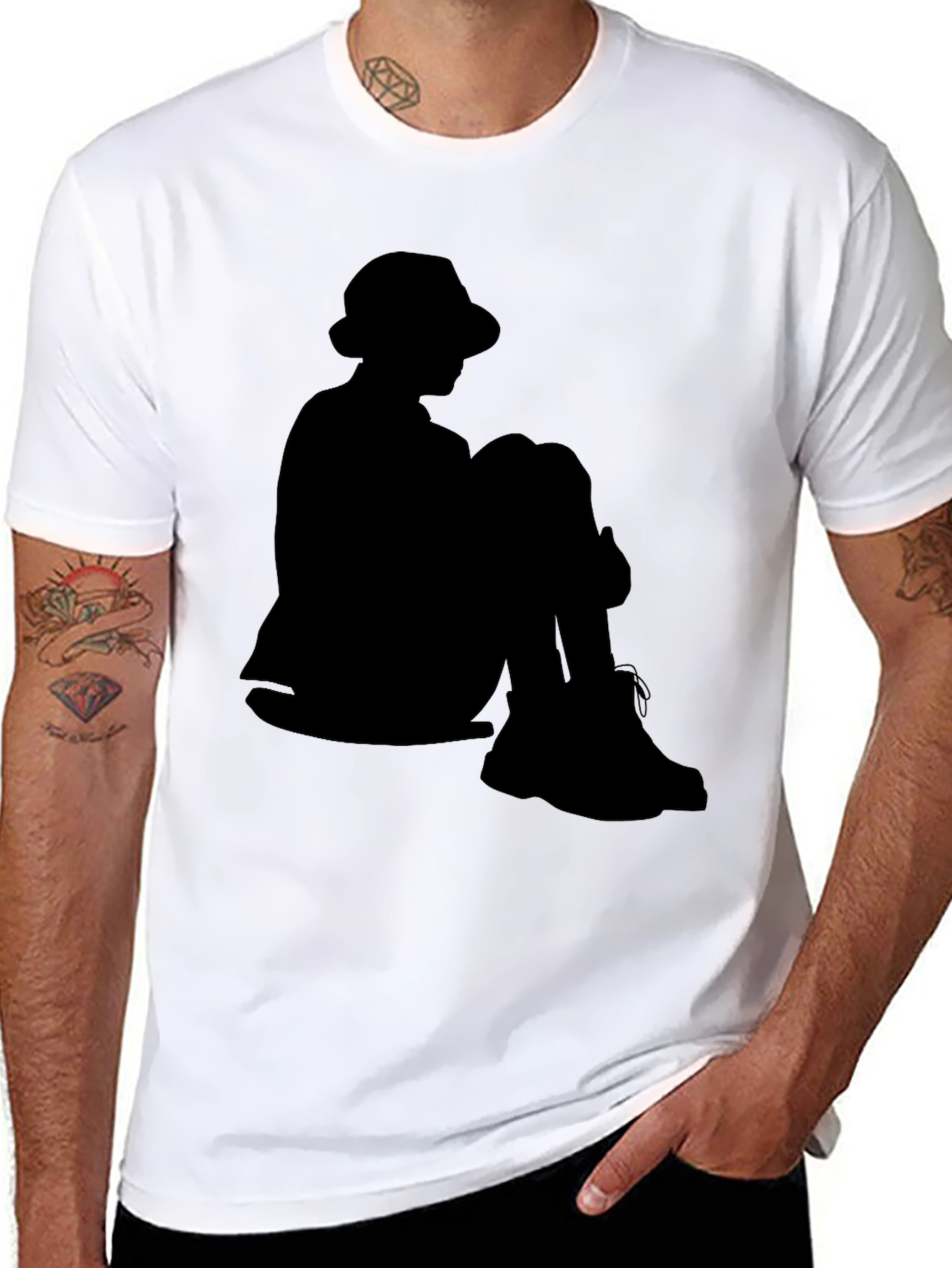 Silhouette T-Shirt: Seated Figure