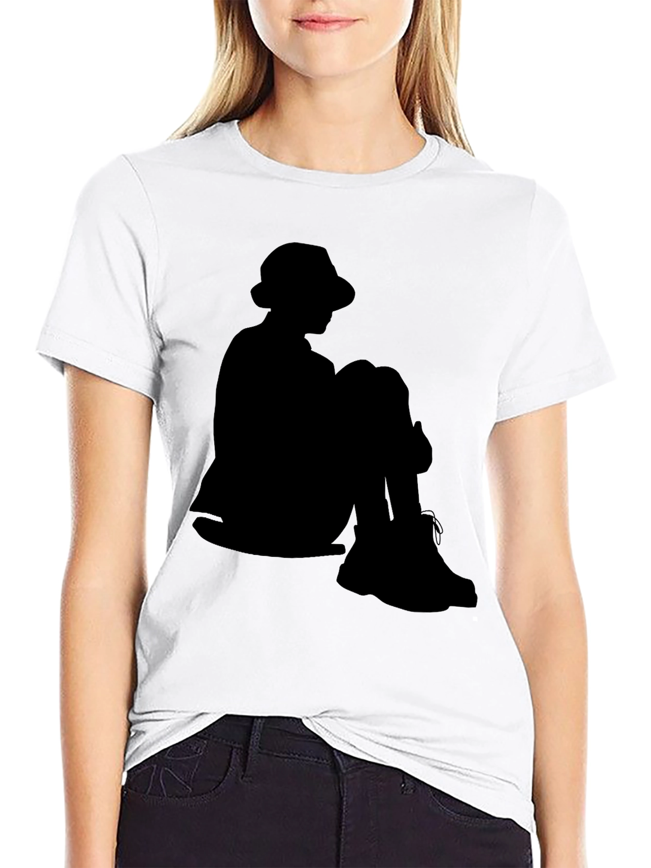 Silhouette T-Shirt: Seated Figure
