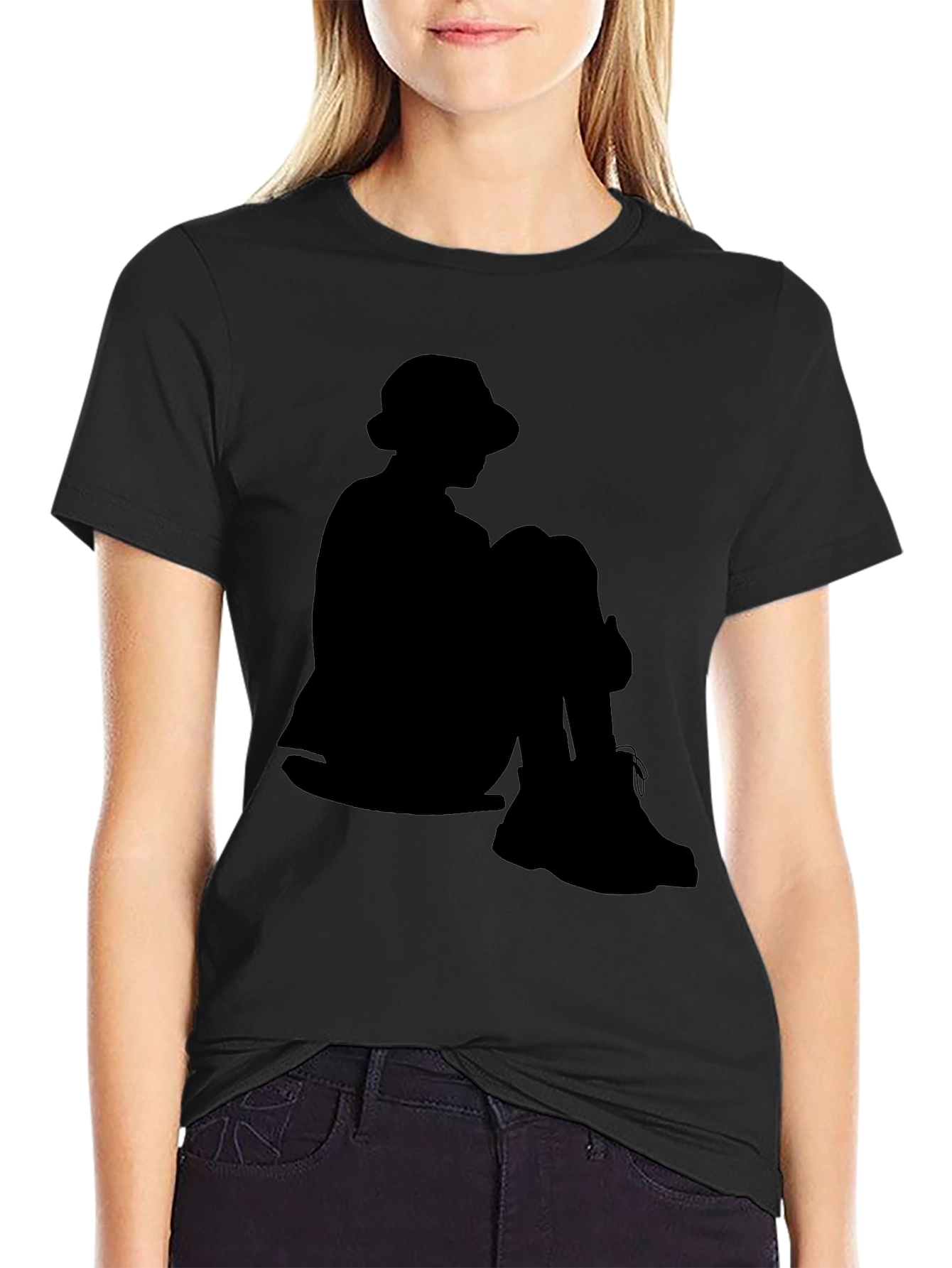 Silhouette T-Shirt: Seated Figure