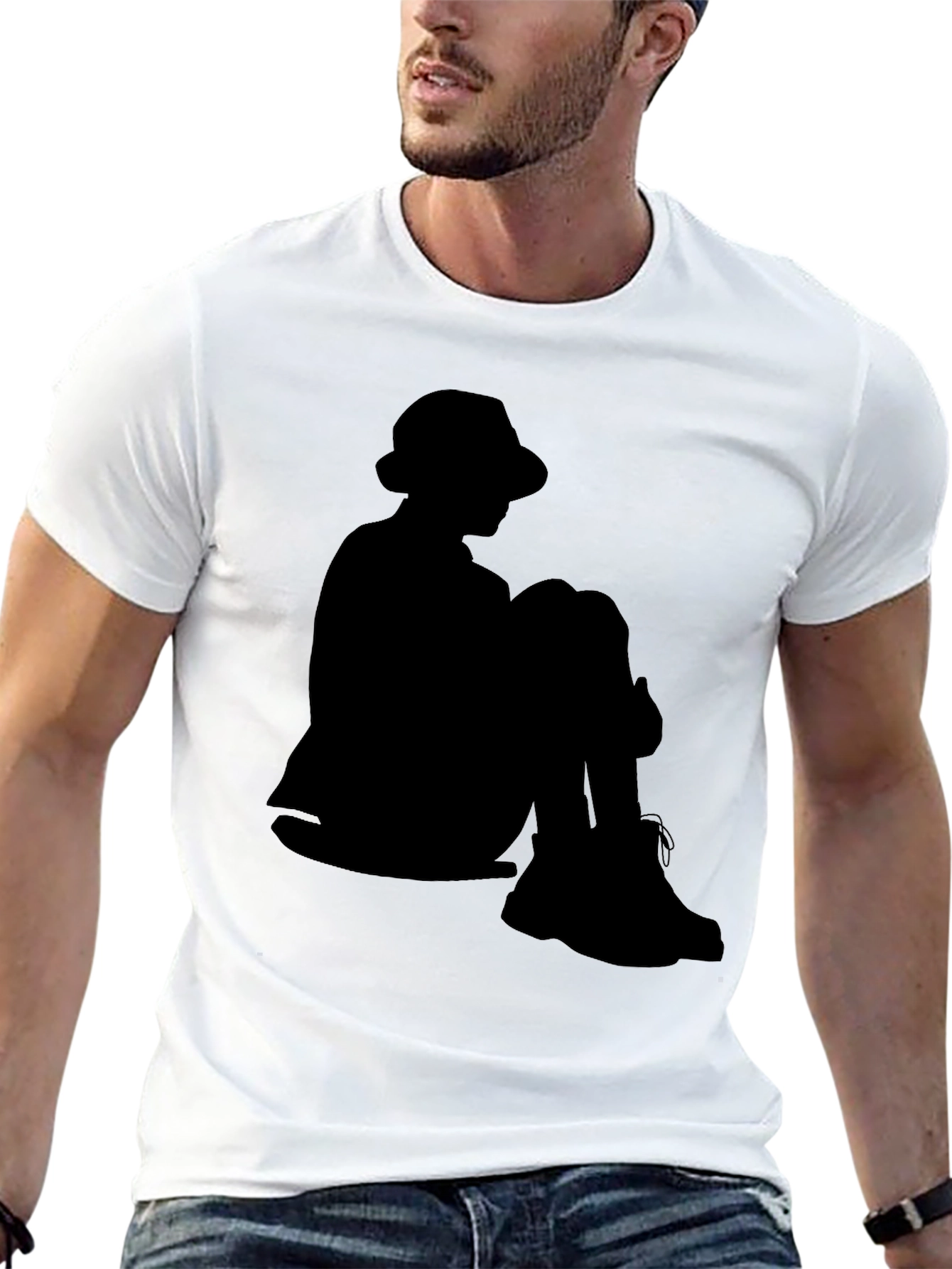 Silhouette T-Shirt: Seated Figure