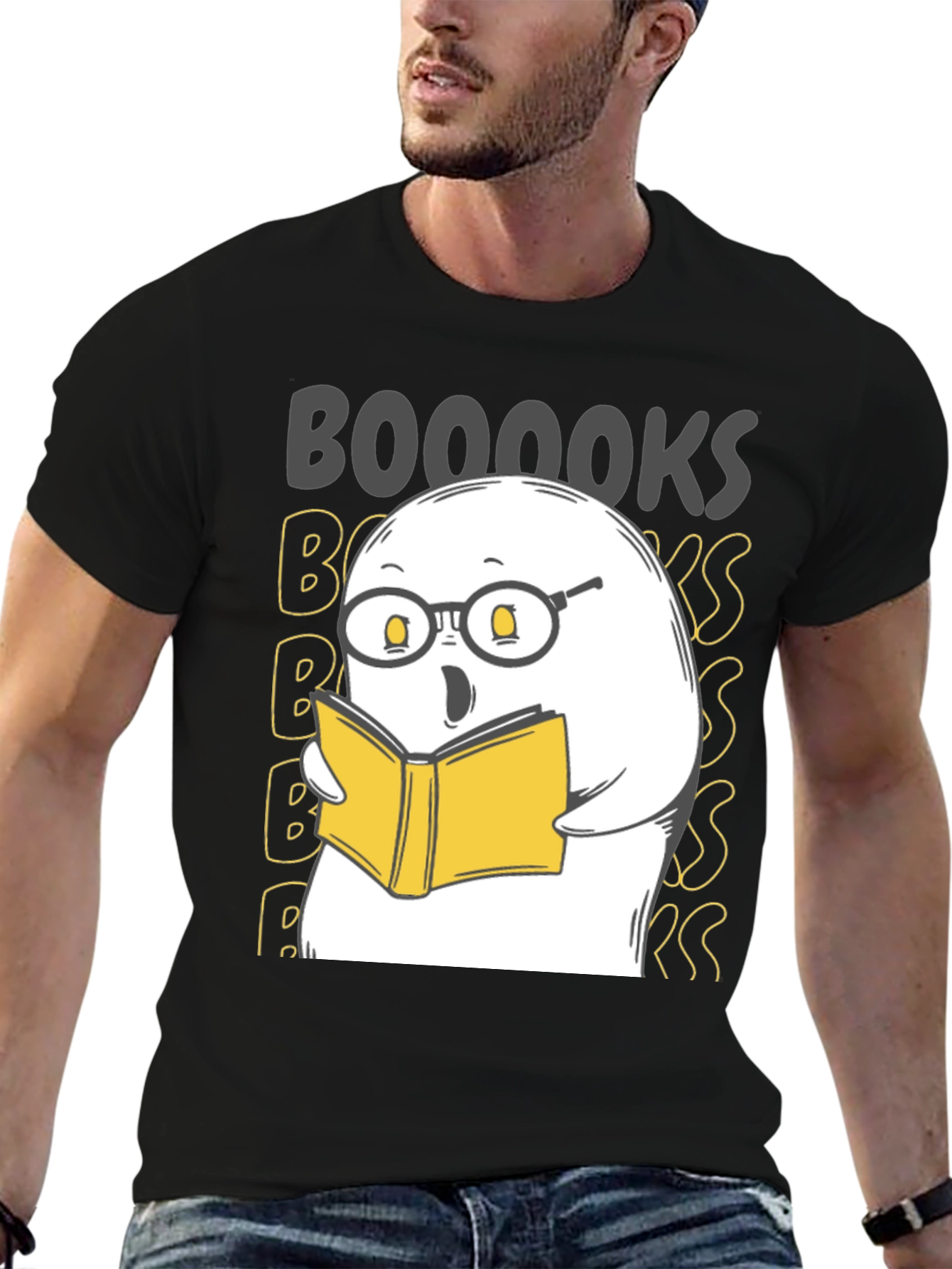 Funny Ghost Reading Book T-Shirt - BOOOOOKS!
