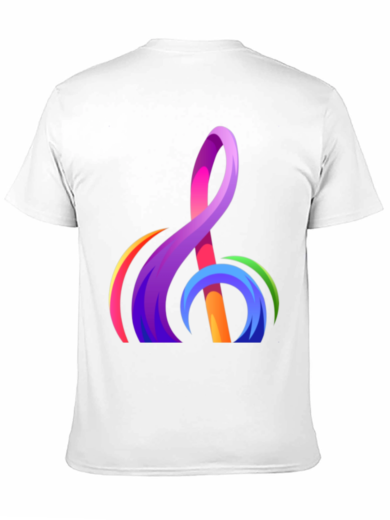 Abstract Rainbow Treble Clef Graphic T-Shirt