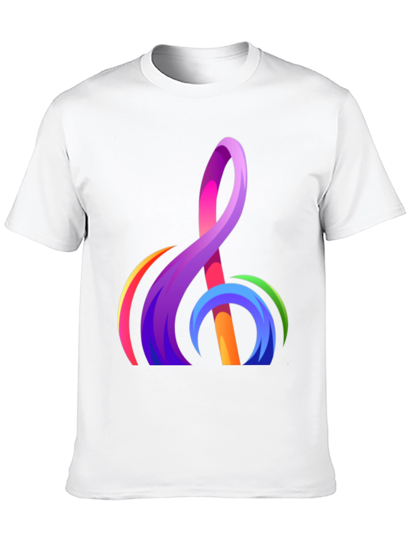 Abstract Rainbow Treble Clef Graphic T-Shirt