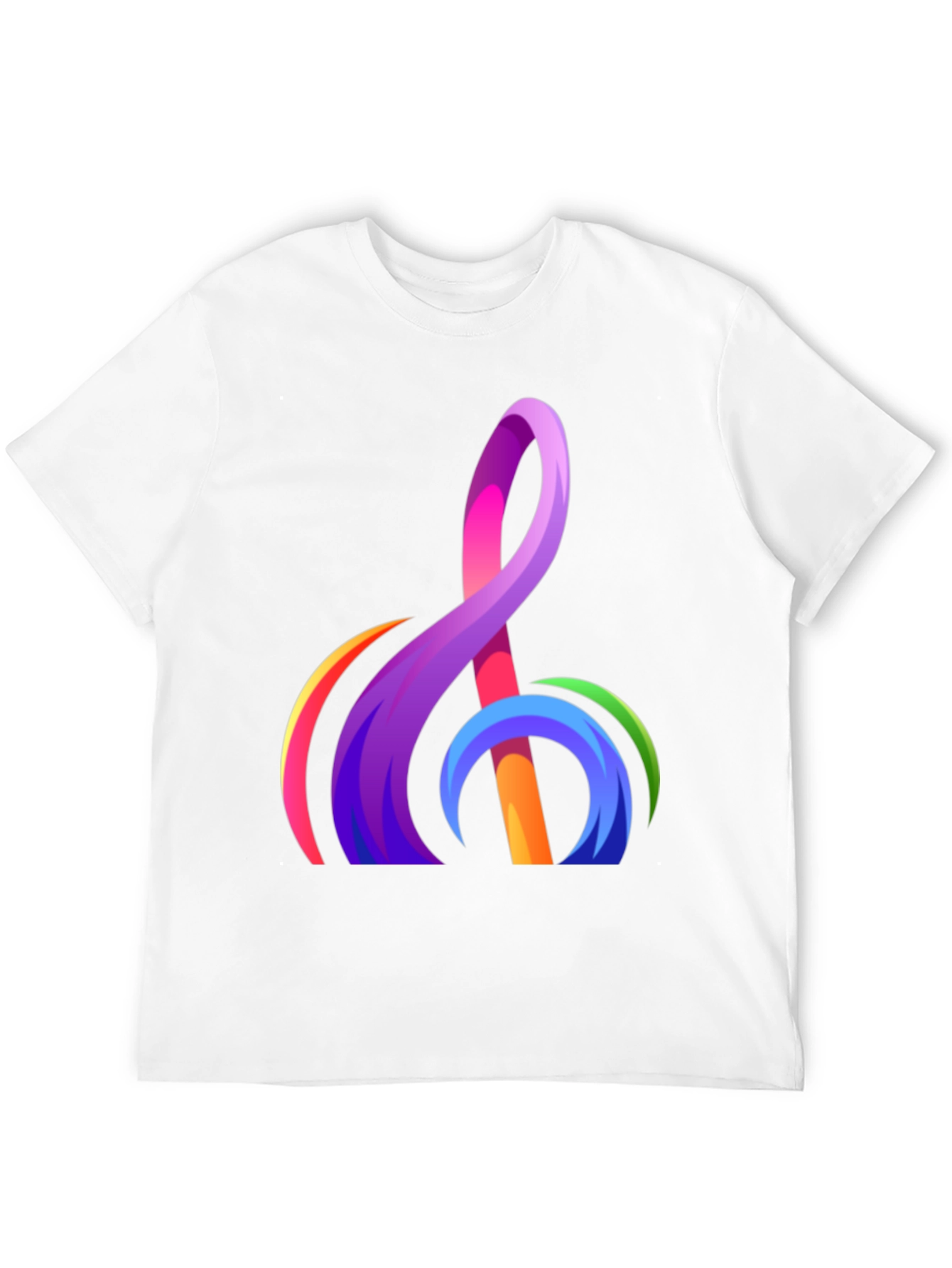 Abstract Rainbow Treble Clef Graphic T-Shirt