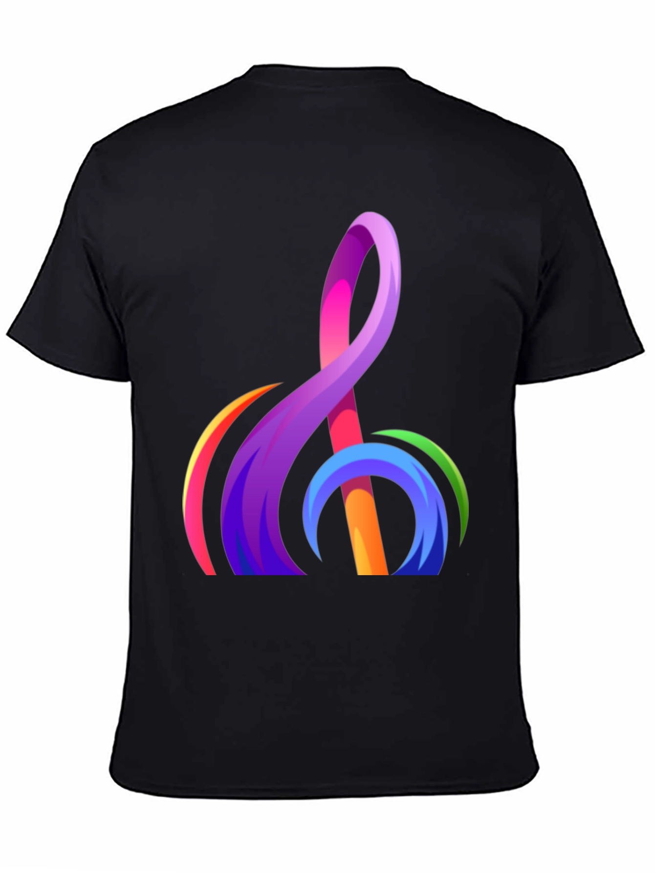 Abstract Rainbow Treble Clef Graphic T-Shirt