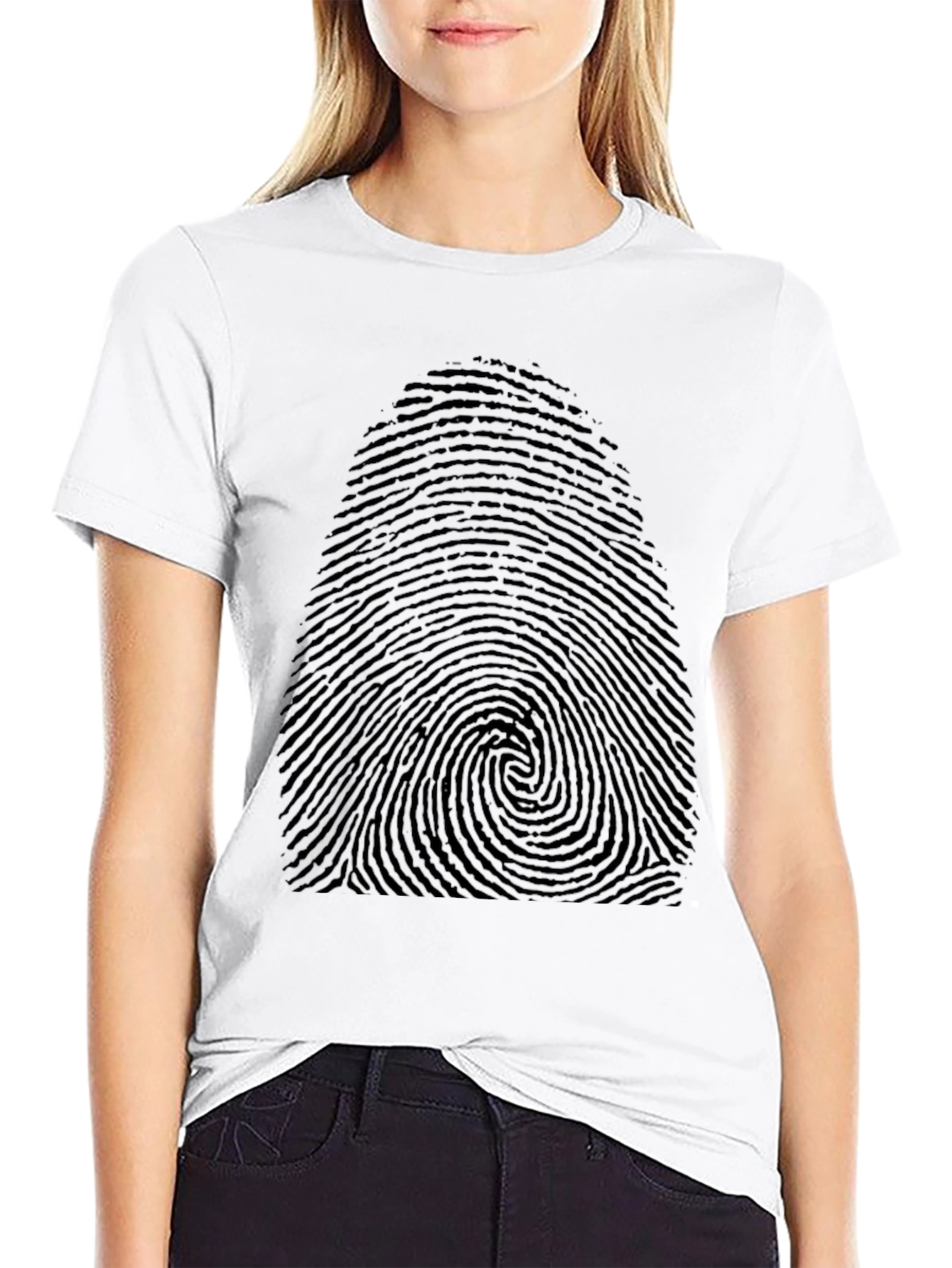 Fingerprint Graphic Tee - Black Unisex T-Shirt