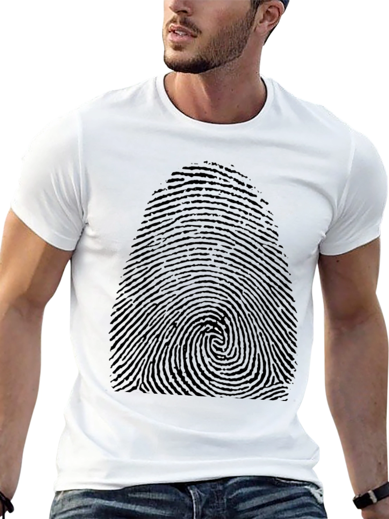 Fingerprint Graphic Tee - Black Unisex T-Shirt