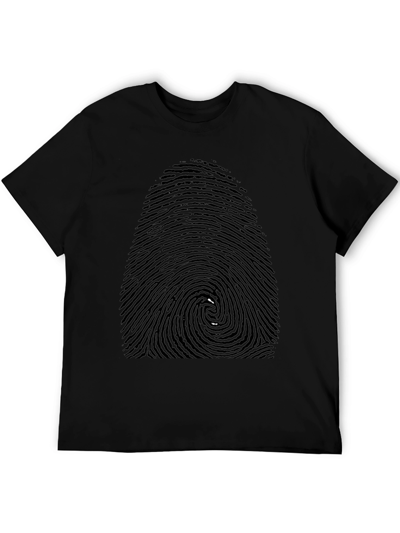 Fingerprint Graphic Tee - Black Unisex T-Shirt