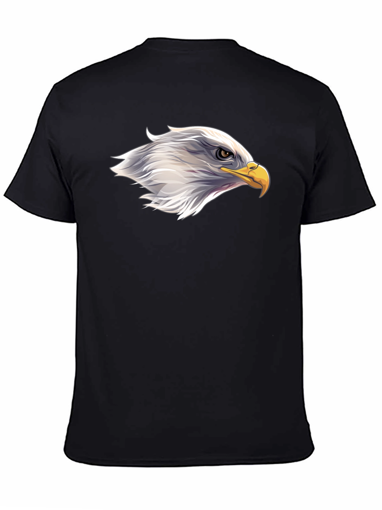 Bold Eagle Head Graphic Black T-Shirt