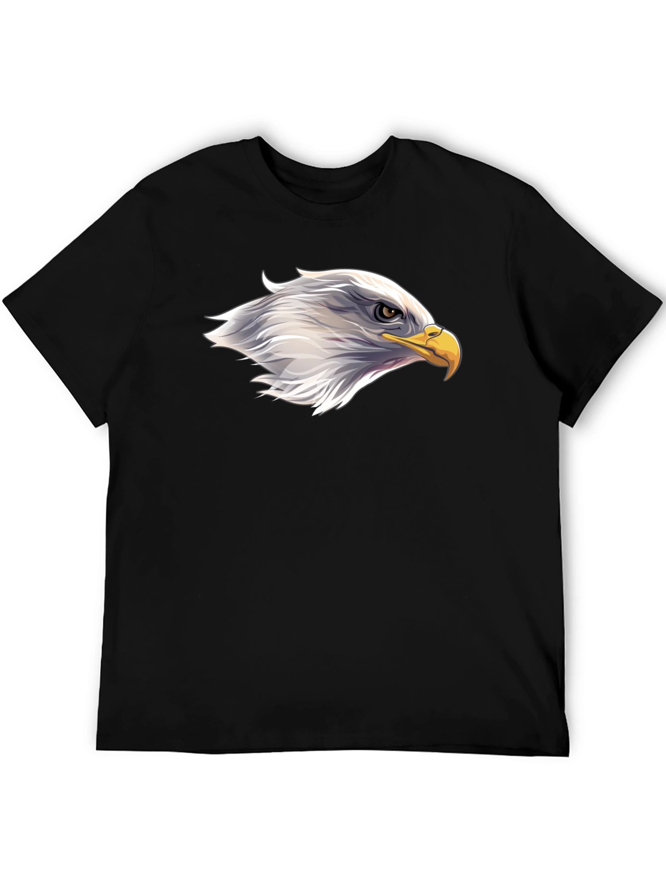Bold Eagle Head Graphic Black T-Shirt
