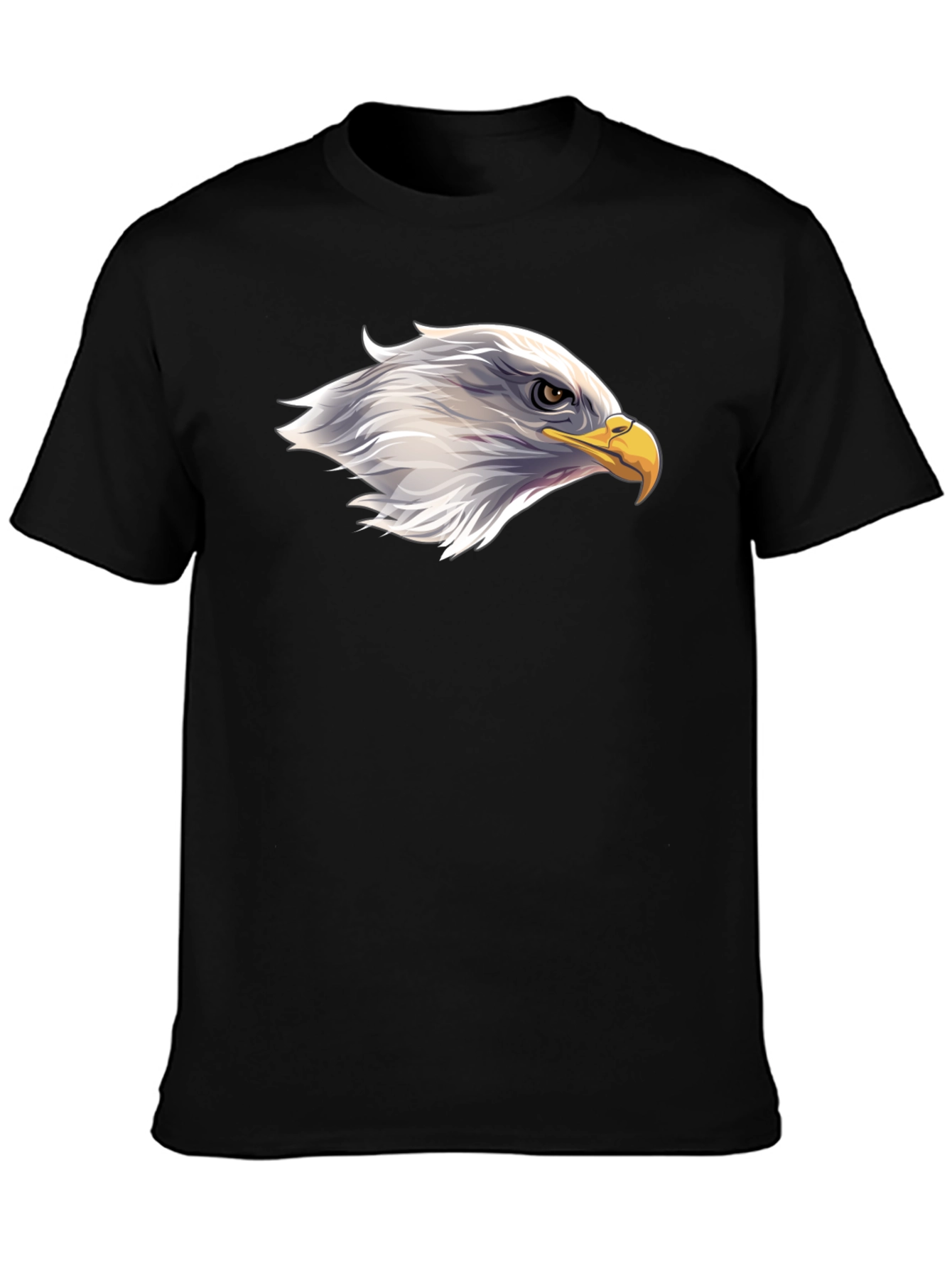 Bold Eagle Head Graphic Black T-Shirt