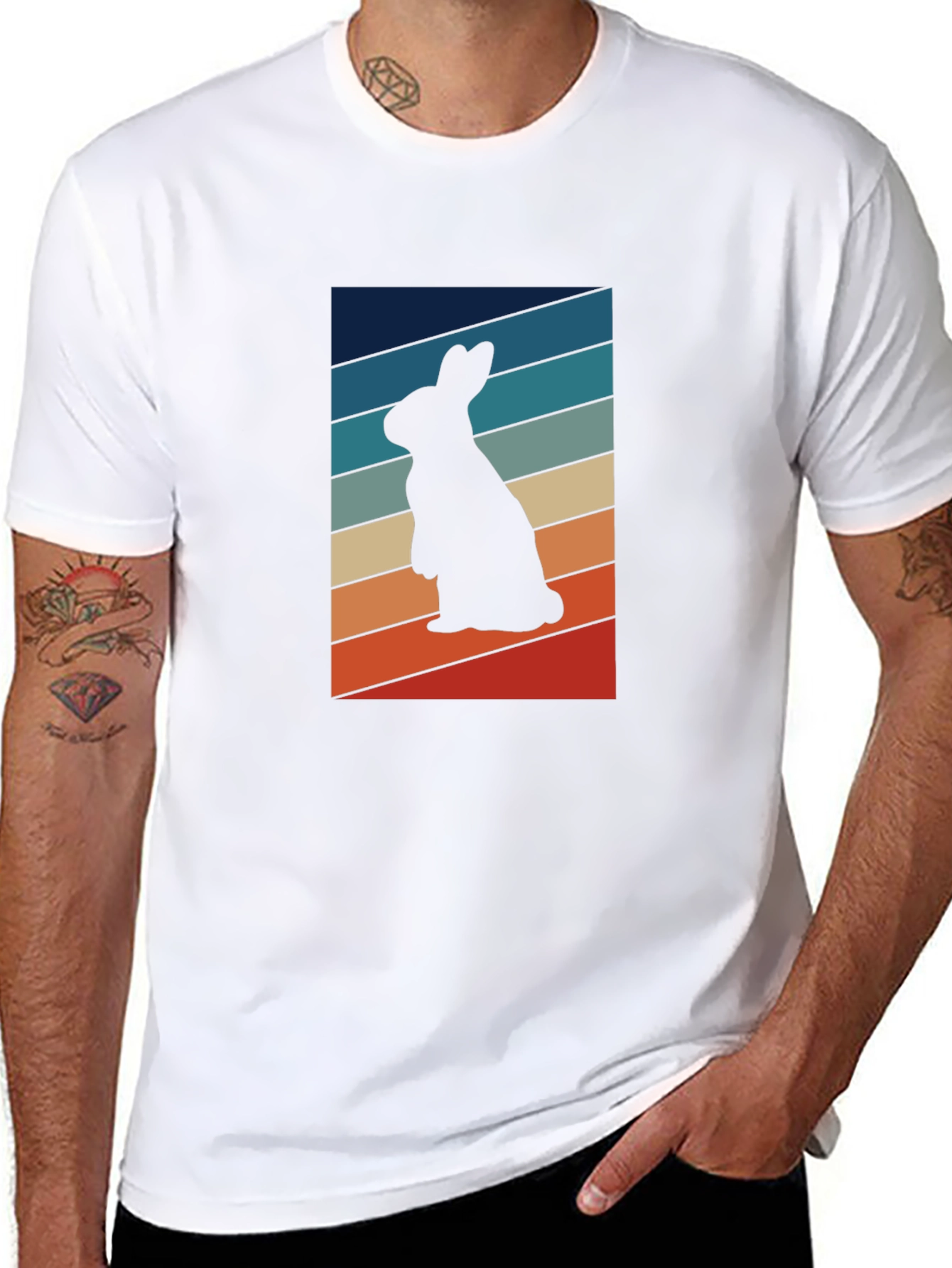 Retro Rabbit Silhouette T-Shirt