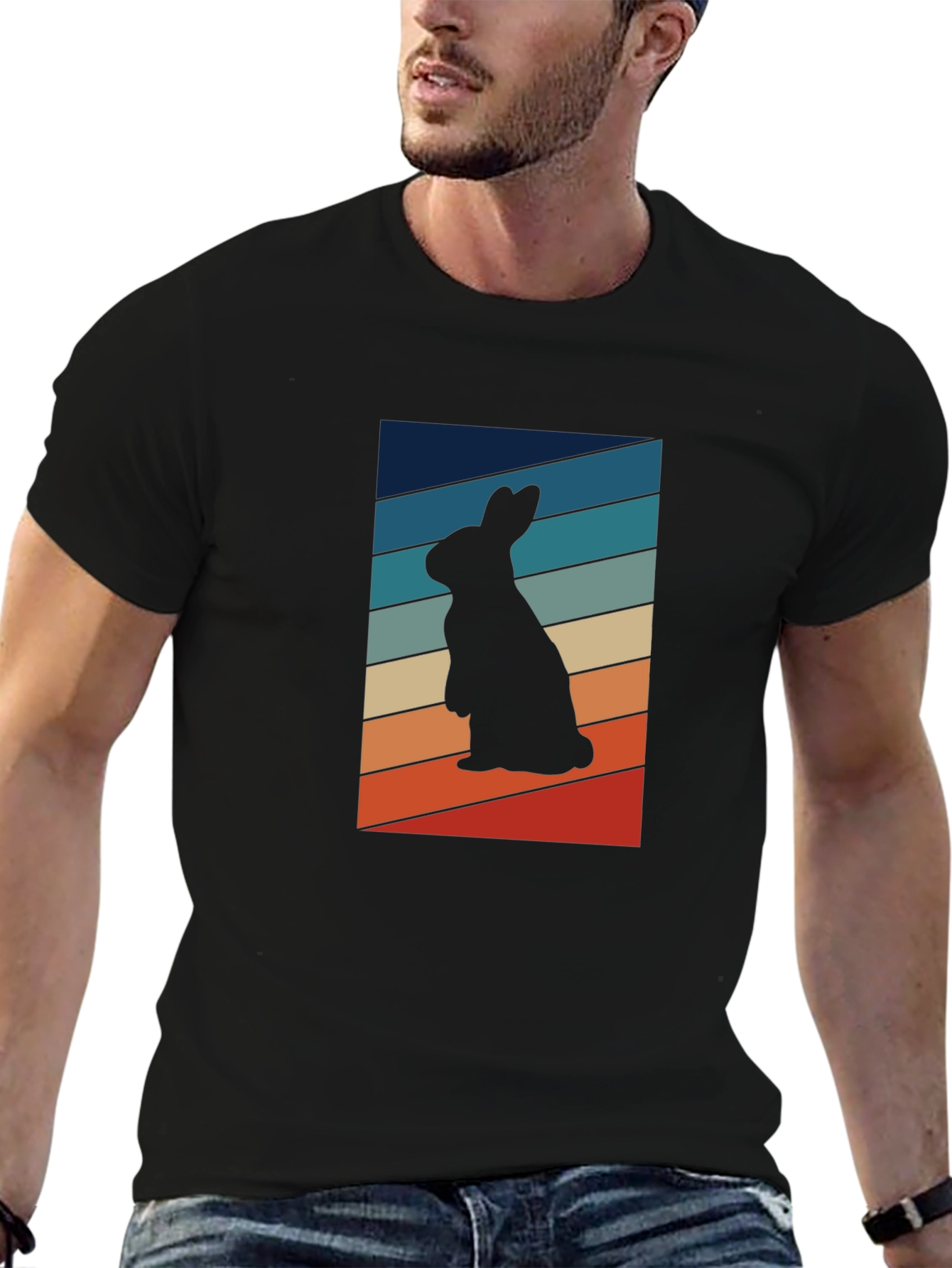 Retro Rabbit Silhouette T-Shirt