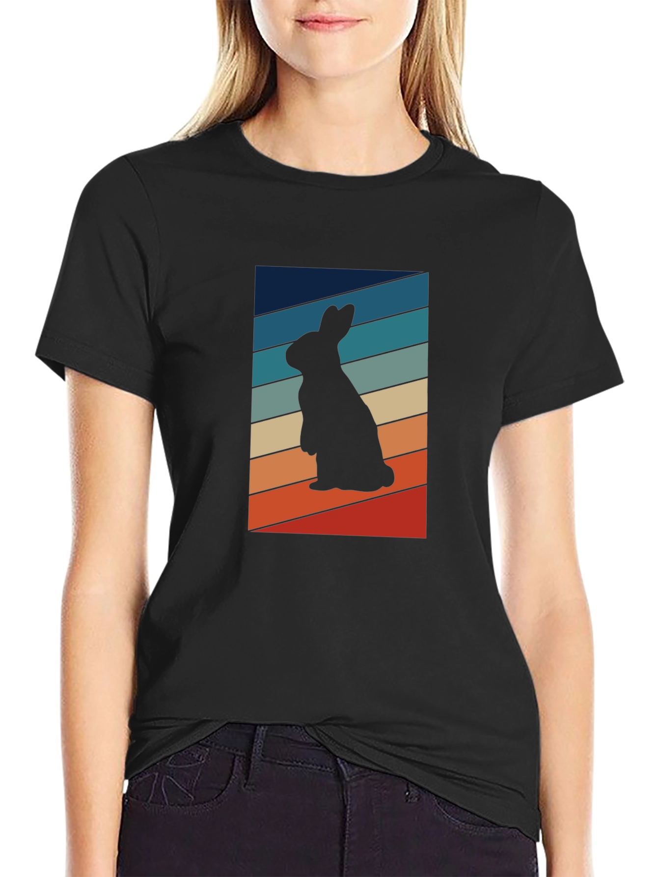 Retro Rabbit Silhouette T-Shirt