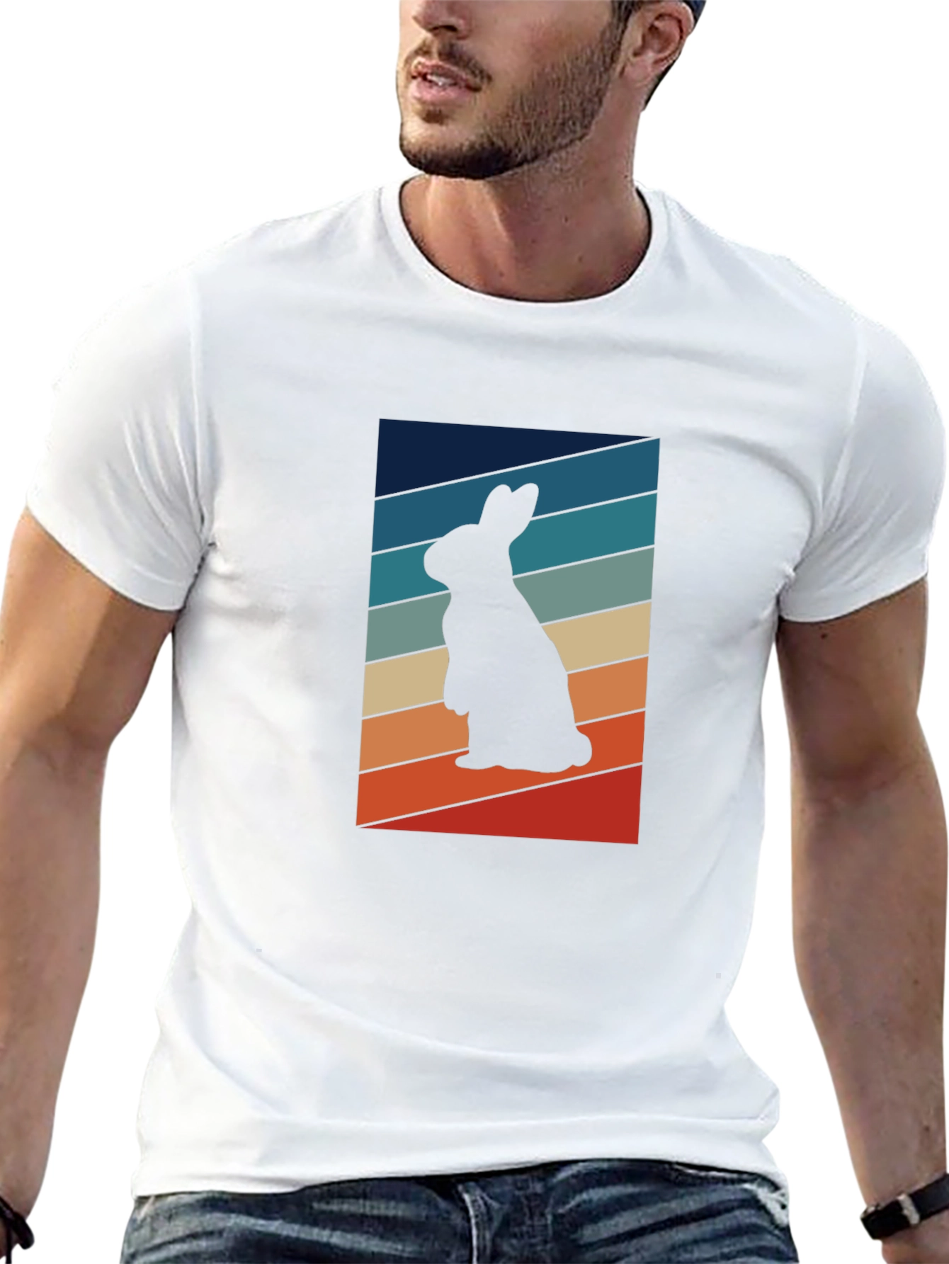 Retro Rabbit Silhouette T-Shirt
