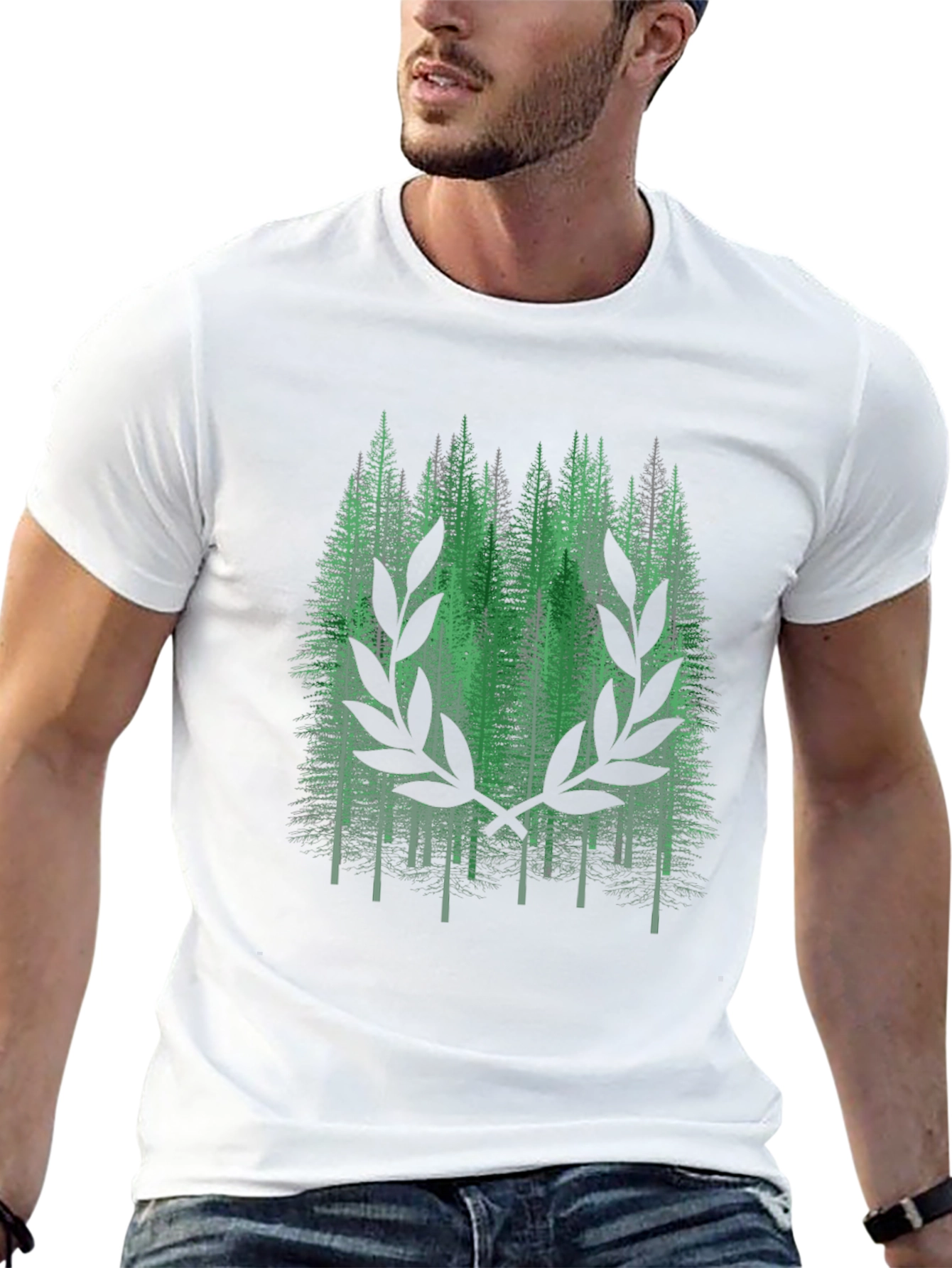 Green Forest Graphic Tee - Black T-Shirt