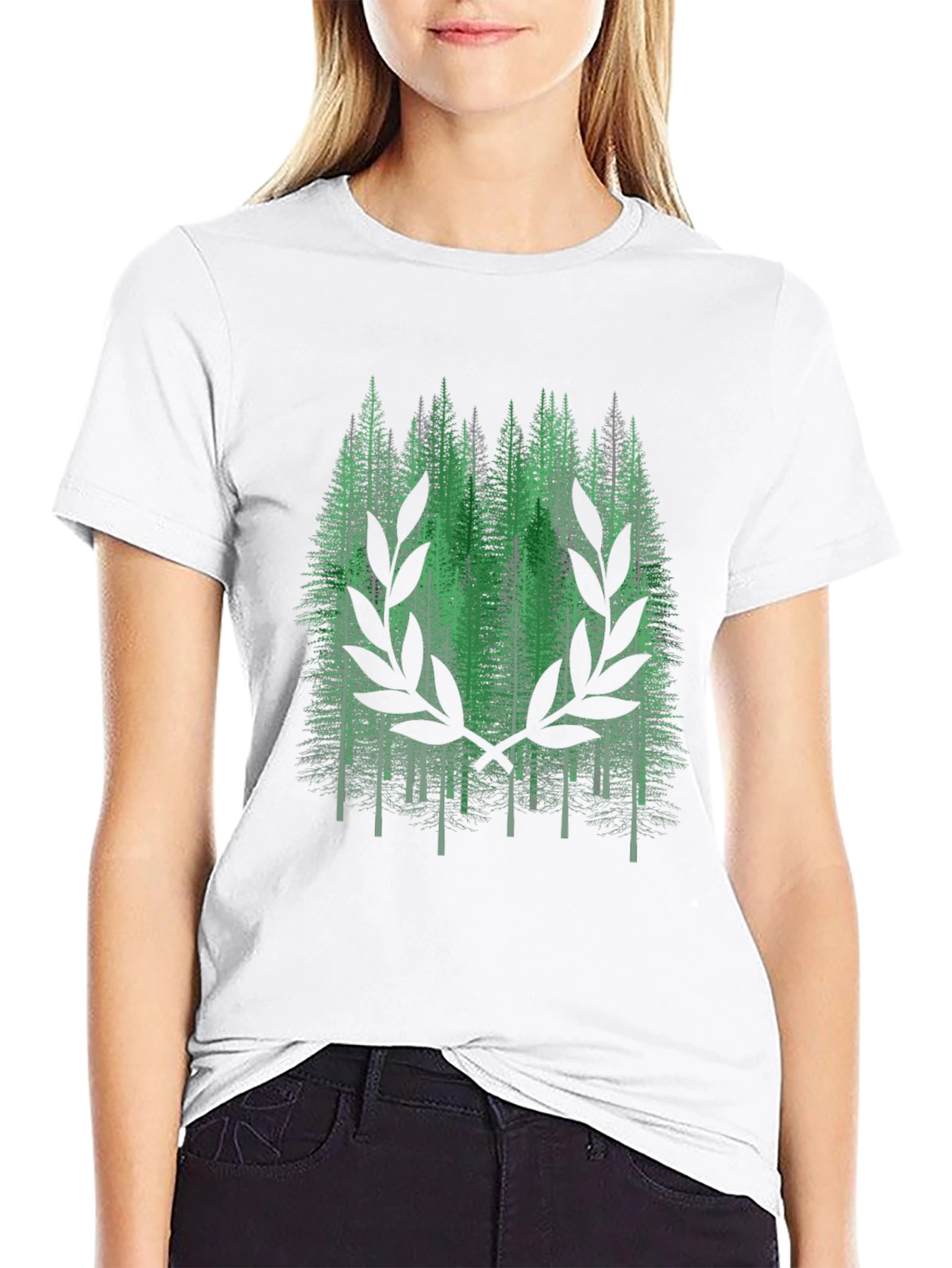 Green Forest Graphic Tee - Black T-Shirt