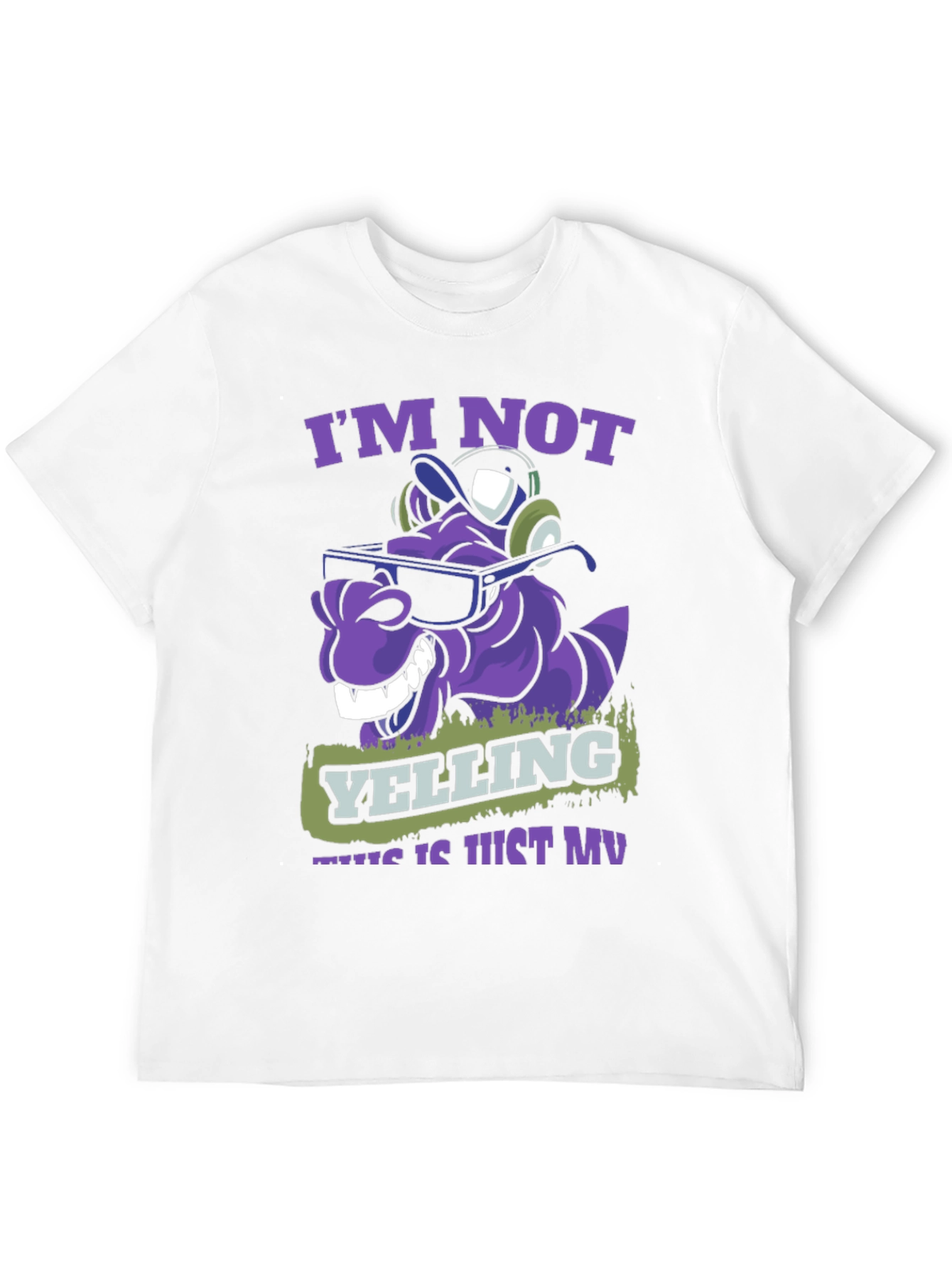 Im Not Yelling T-Shirt - Purple Cartoon Character Tee