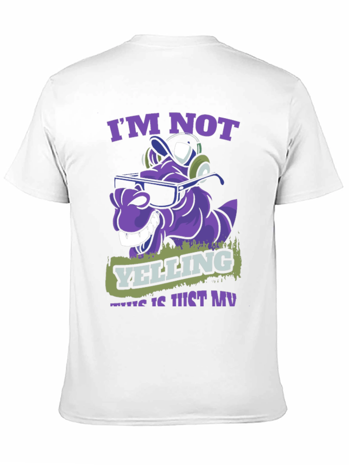Im Not Yelling T-Shirt - Purple Cartoon Character Tee