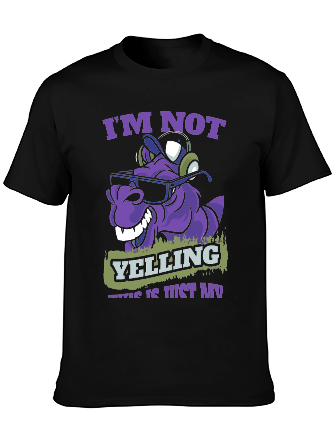 Im Not Yelling T-Shirt - Purple Cartoon Character Tee