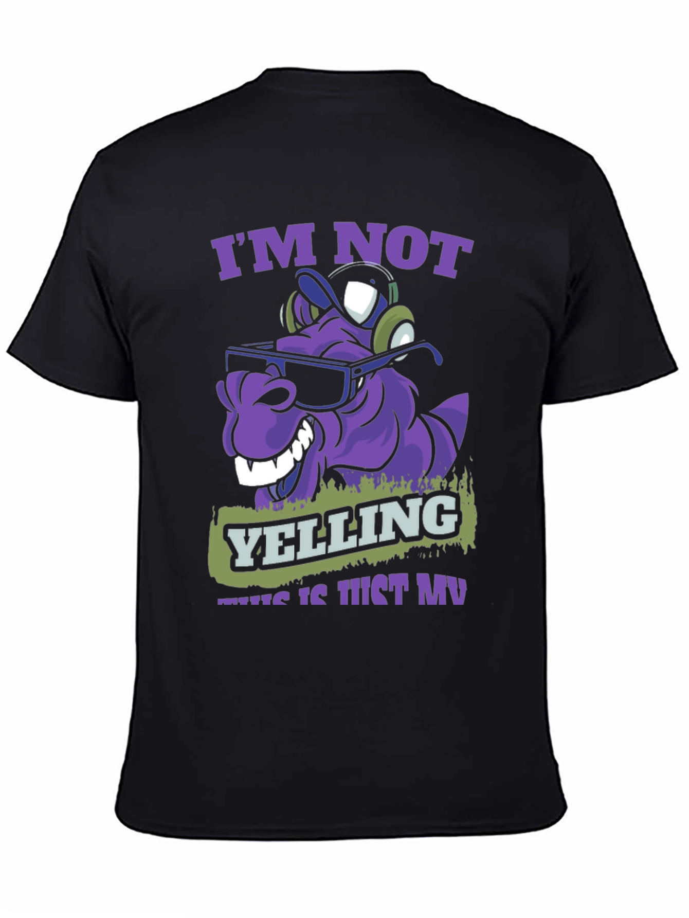 Im Not Yelling T-Shirt - Purple Cartoon Character Tee