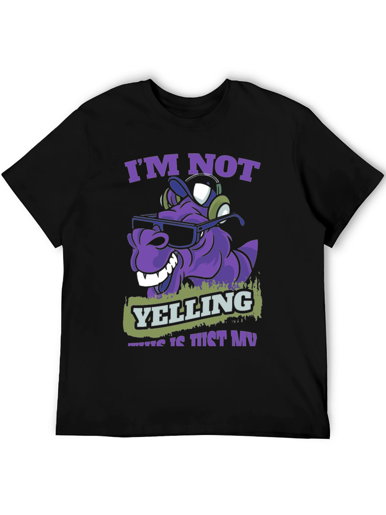 Im Not Yelling T-Shirt - Purple Cartoon Character Tee