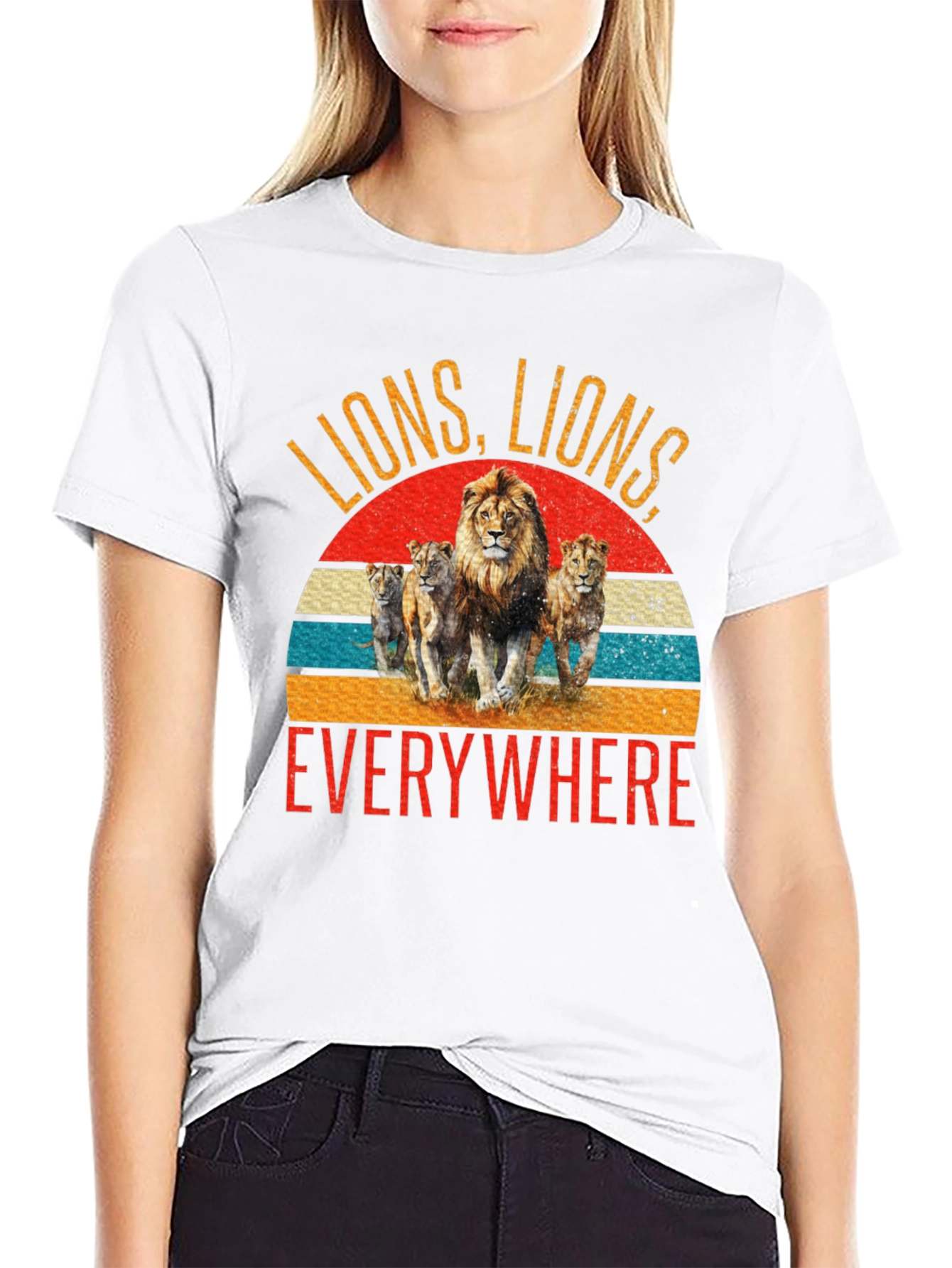 Lions Everywhere Graphic Tee - Black