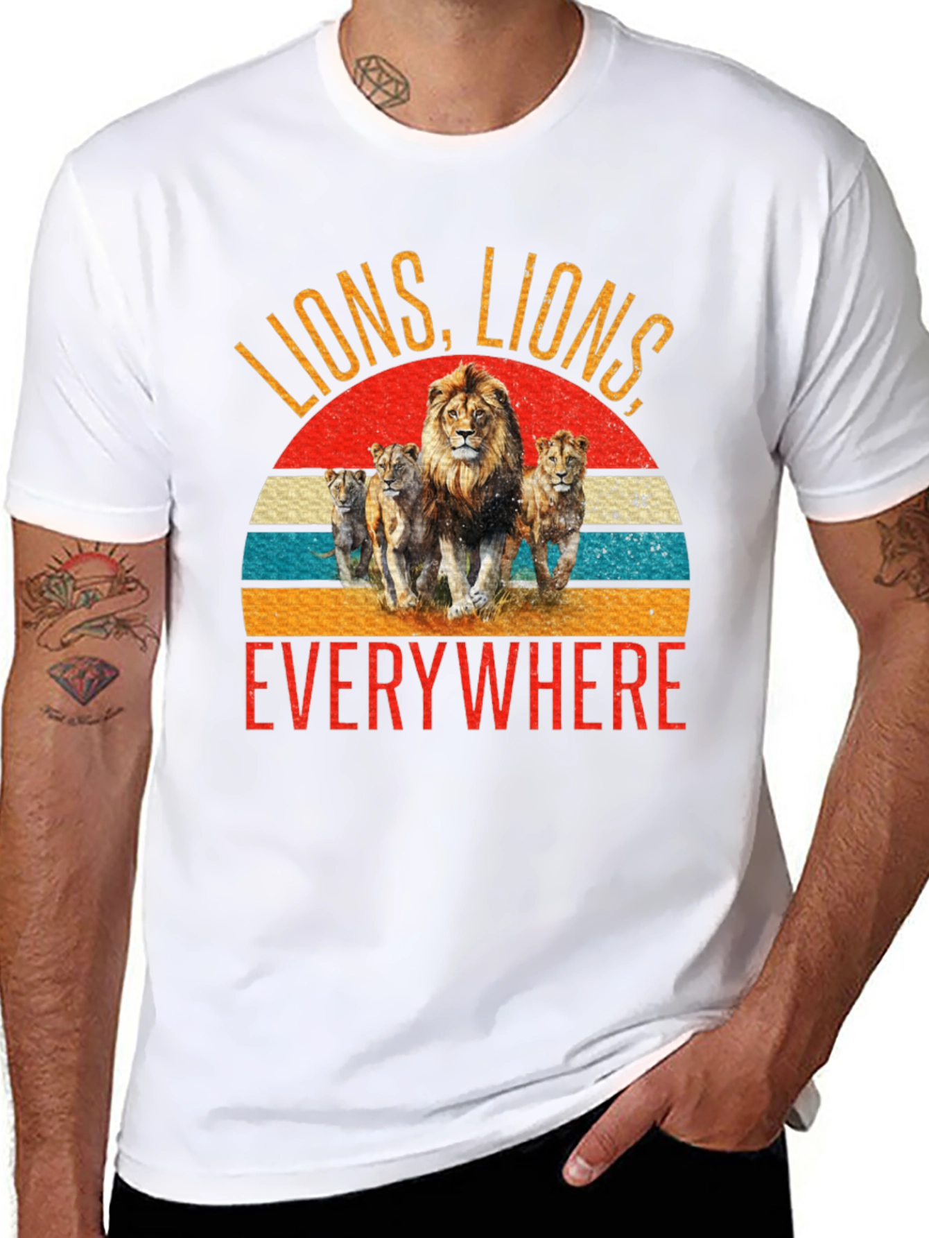 Lions Everywhere Graphic Tee - Black