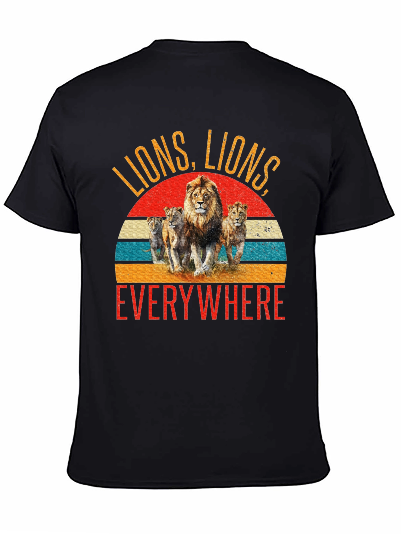 Lions Everywhere Graphic Tee - Black