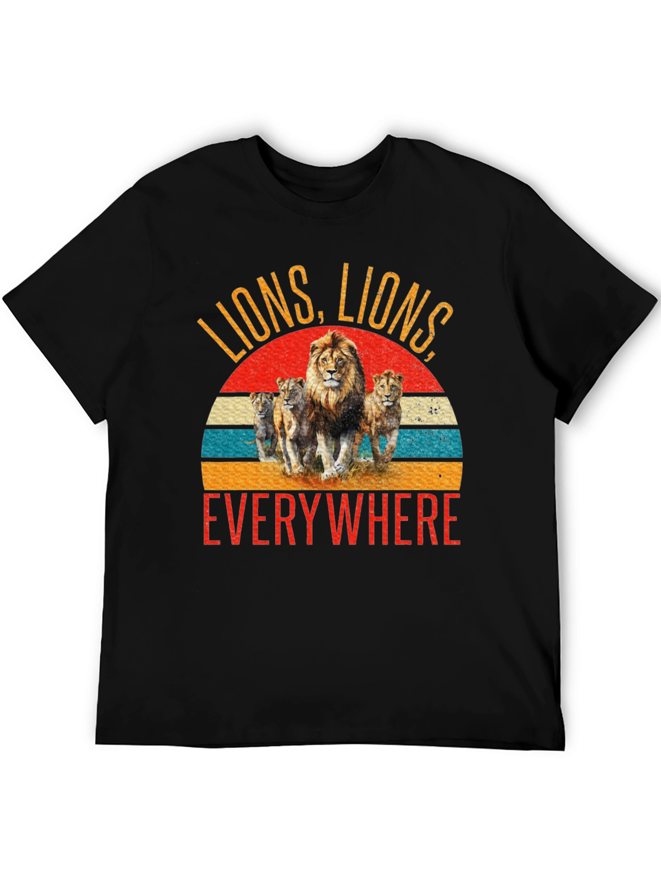 Lions Everywhere Graphic Tee - Black