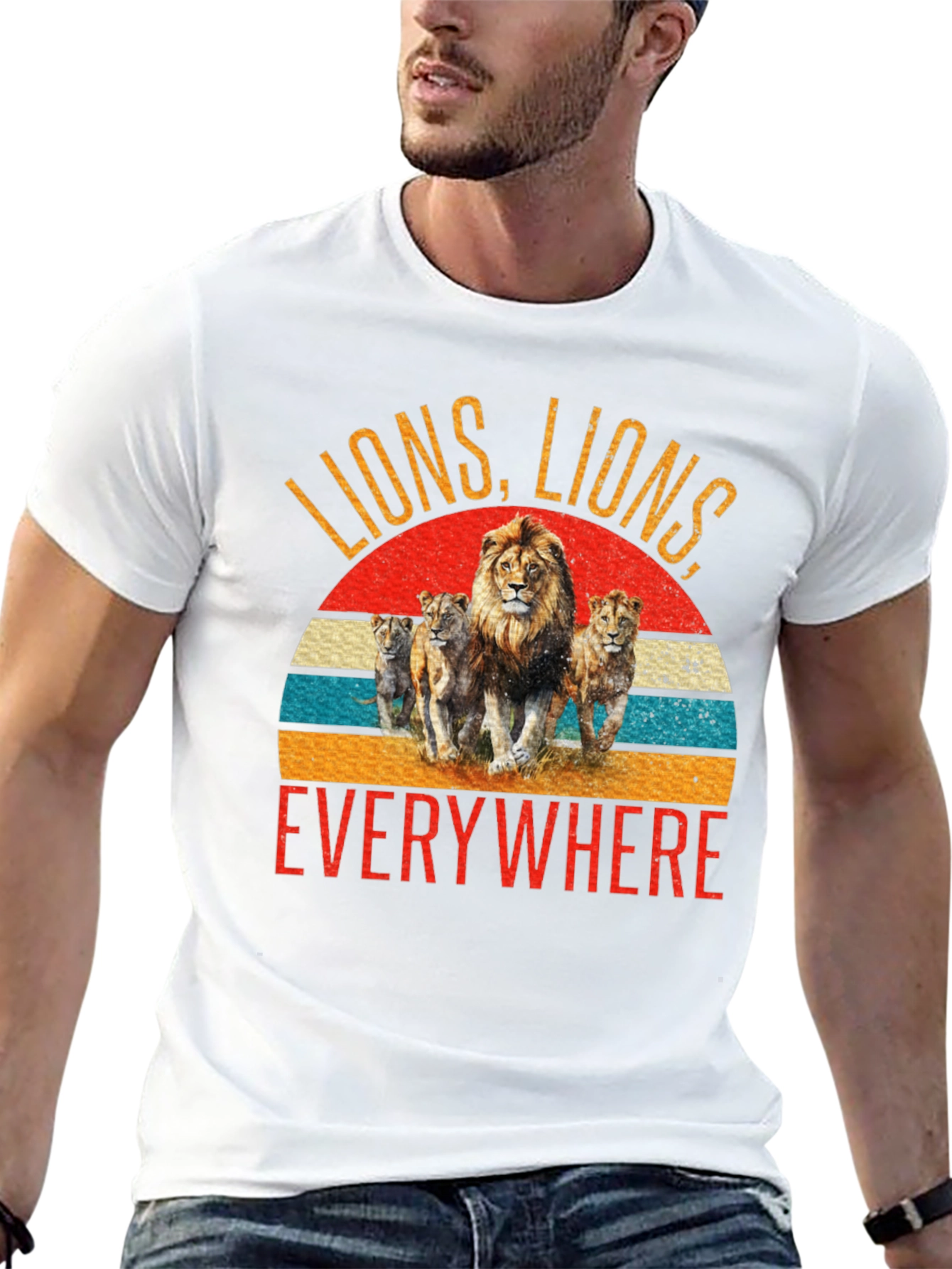 Lions Everywhere Graphic Tee - Black