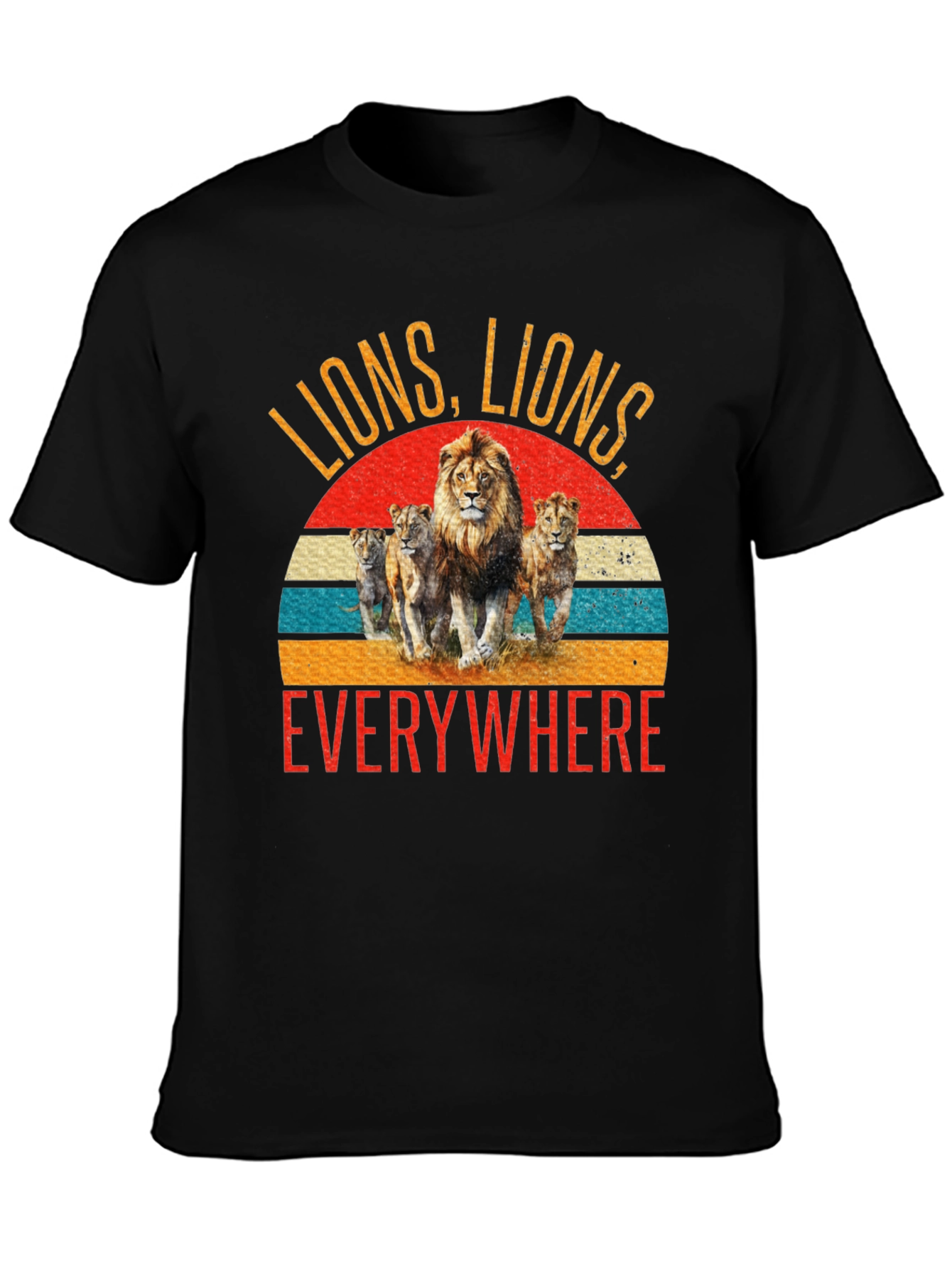 Lions Everywhere Graphic Tee - Black