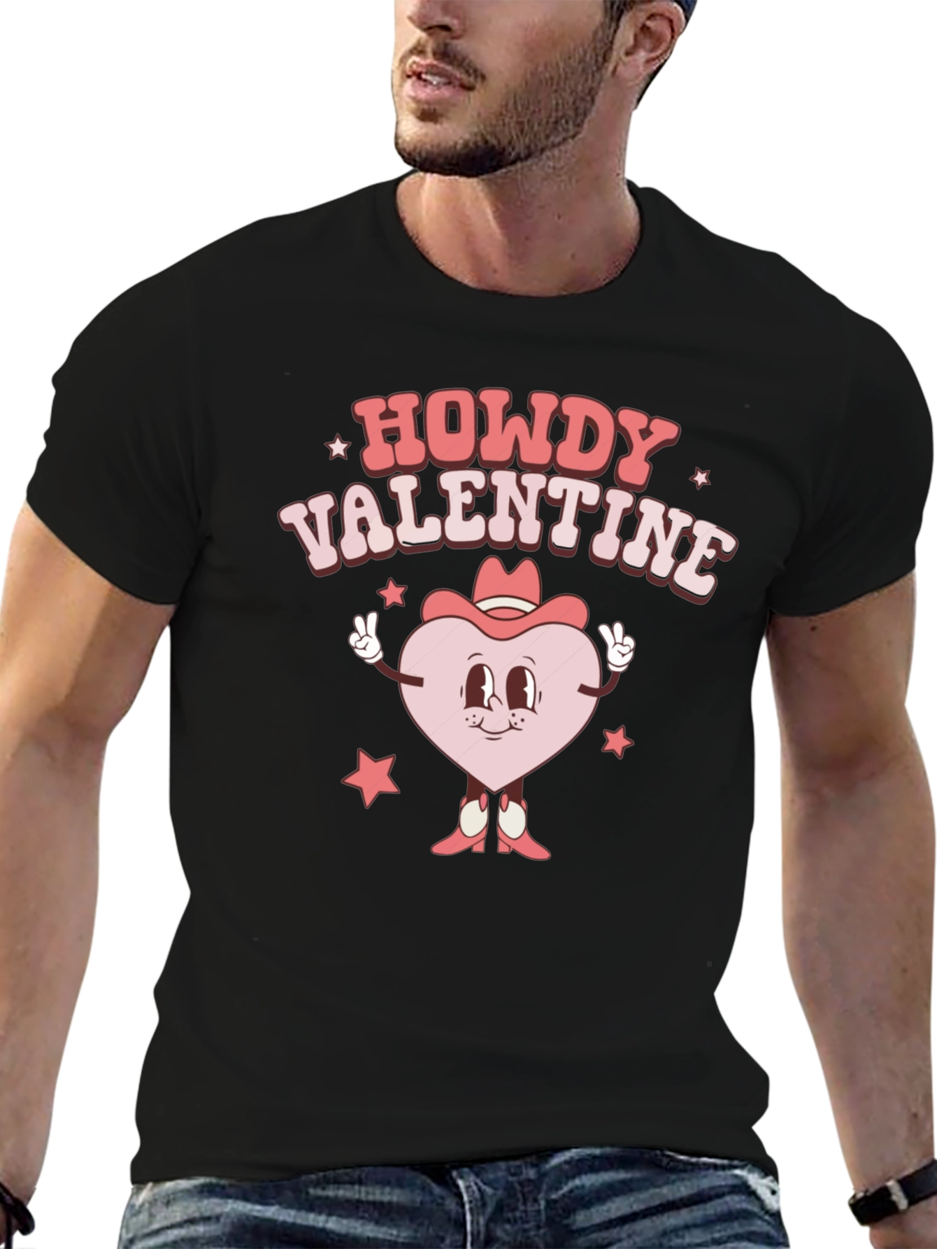 Howdy Valentine Black T-Shirt - Country Style
