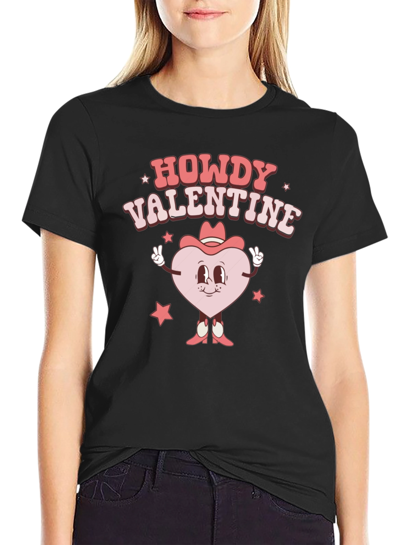 Howdy Valentine Black T-Shirt - Country Style