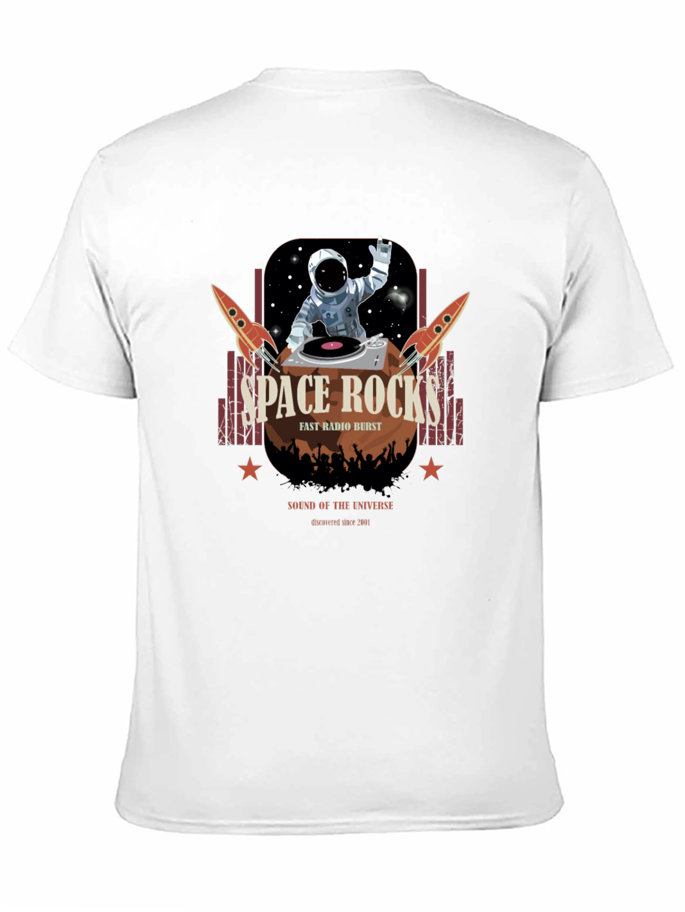 Space Rocks Graphic T-Shirt - Retro DJ Astronaut Design