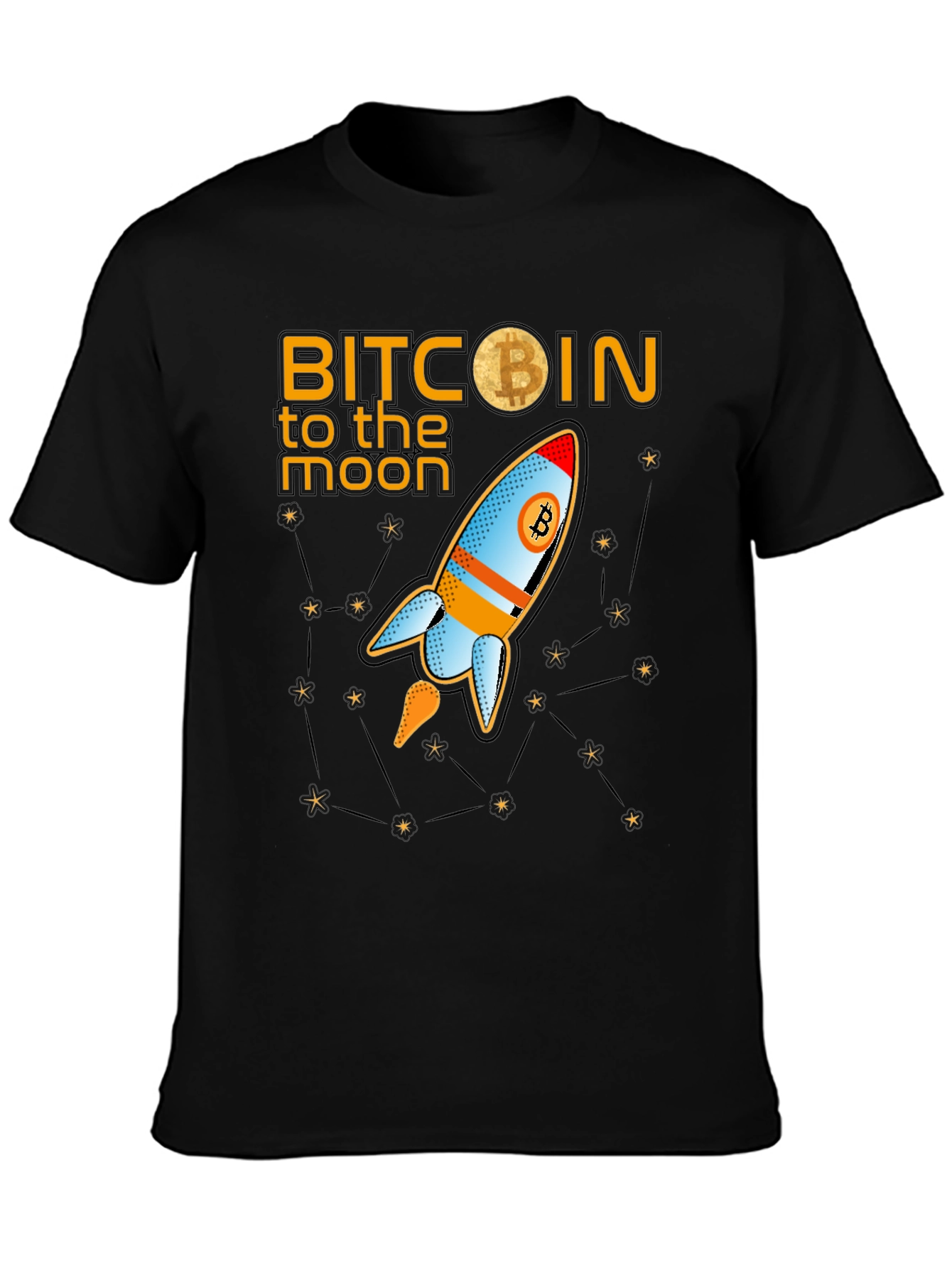 Bitcoin to the Moon T-Shirt Crypto BTC Rocket