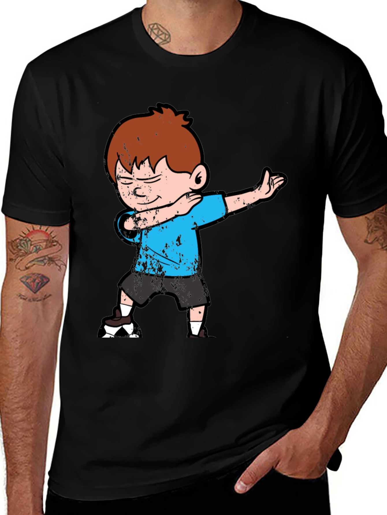 Dabbing Boy Graphic Tee - Fun Black T-Shirt