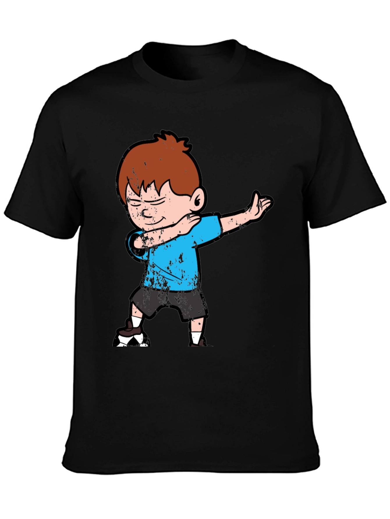 Dabbing Boy Graphic Tee - Fun Black T-Shirt
