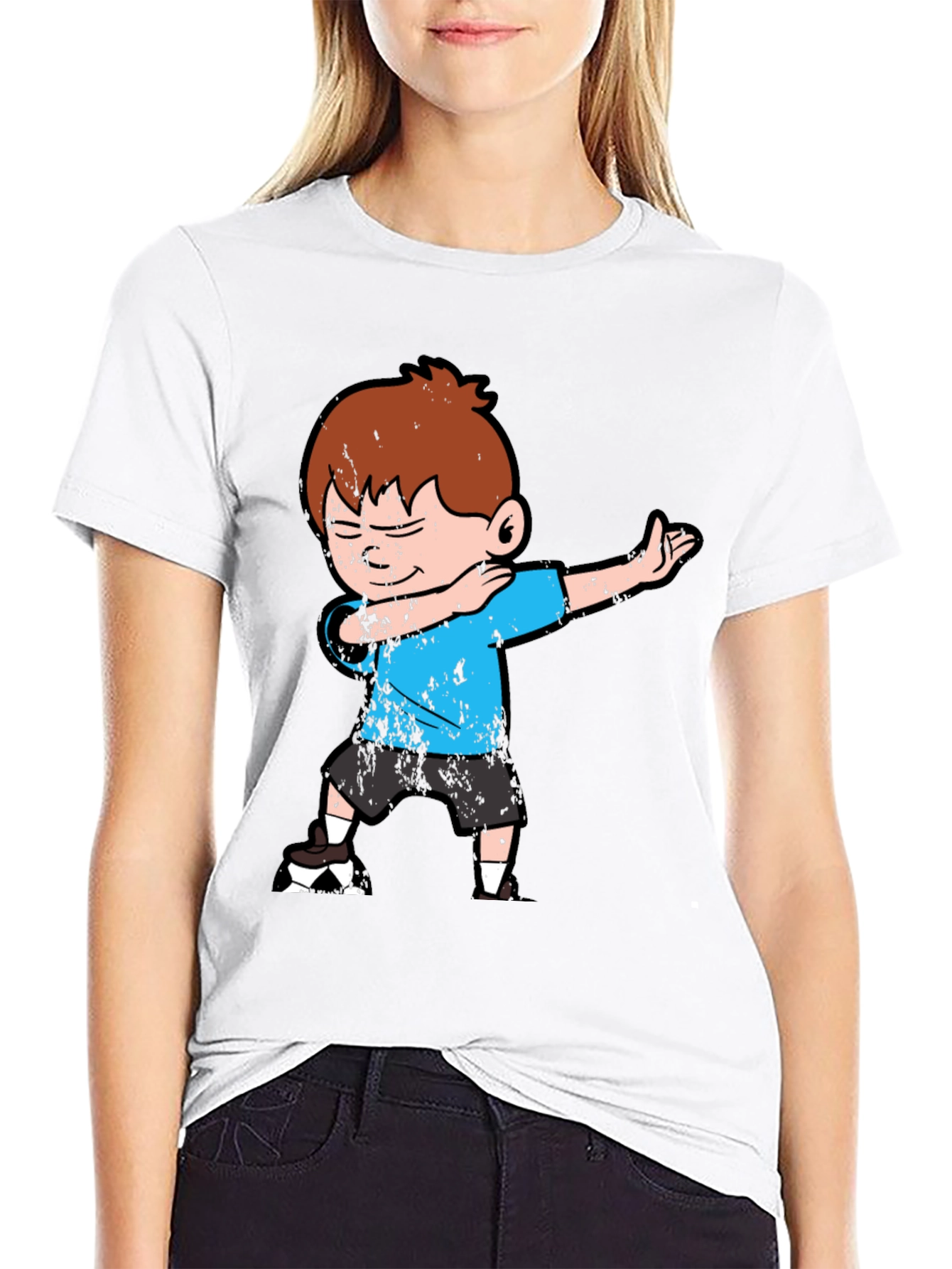 Dabbing Boy Graphic Tee - Fun Black T-Shirt