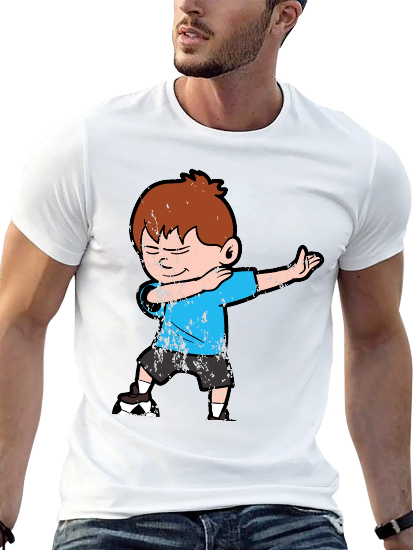 Dabbing Boy Graphic Tee - Fun Black T-Shirt