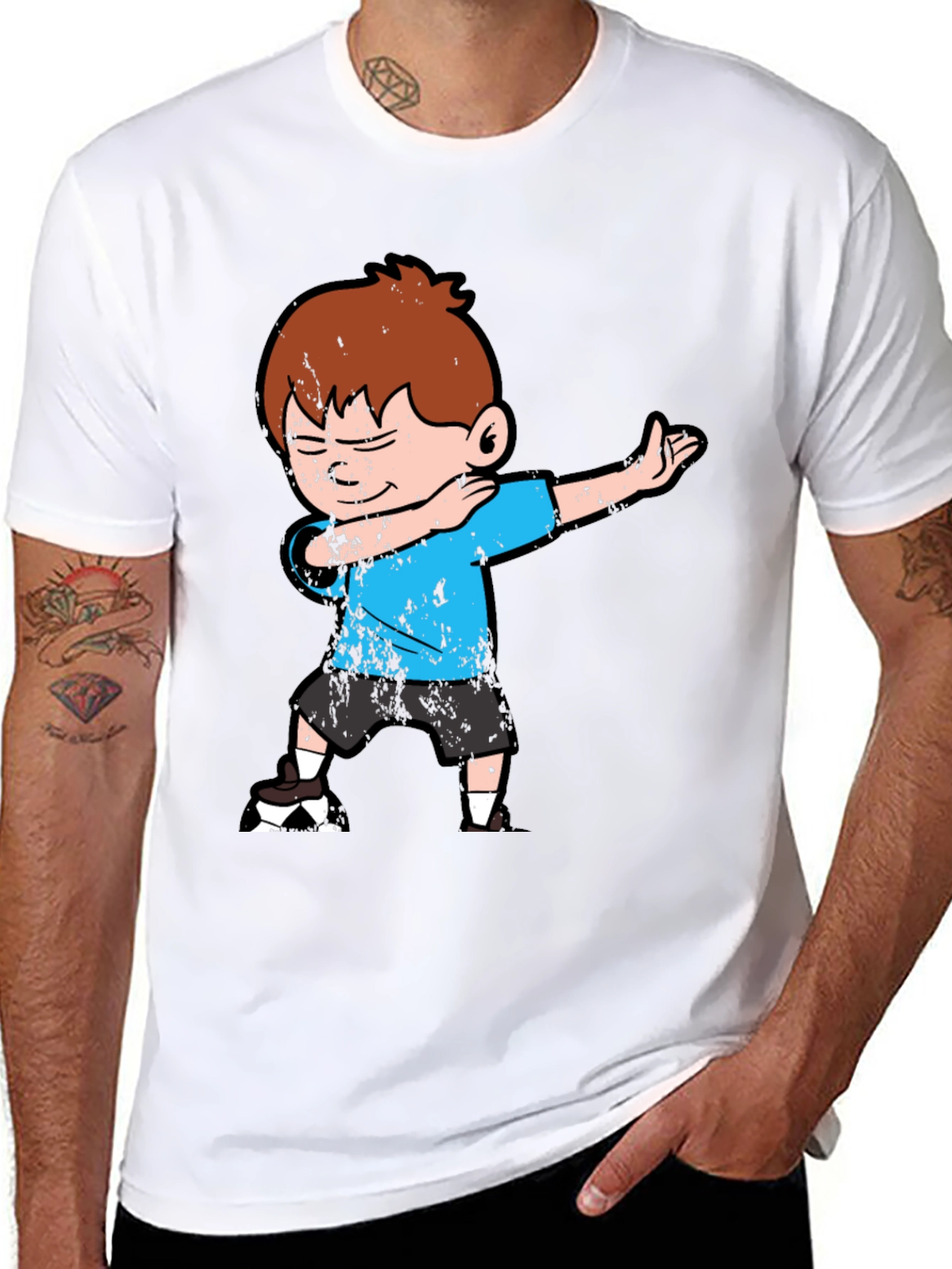 Dabbing Boy Graphic Tee - Fun Black T-Shirt