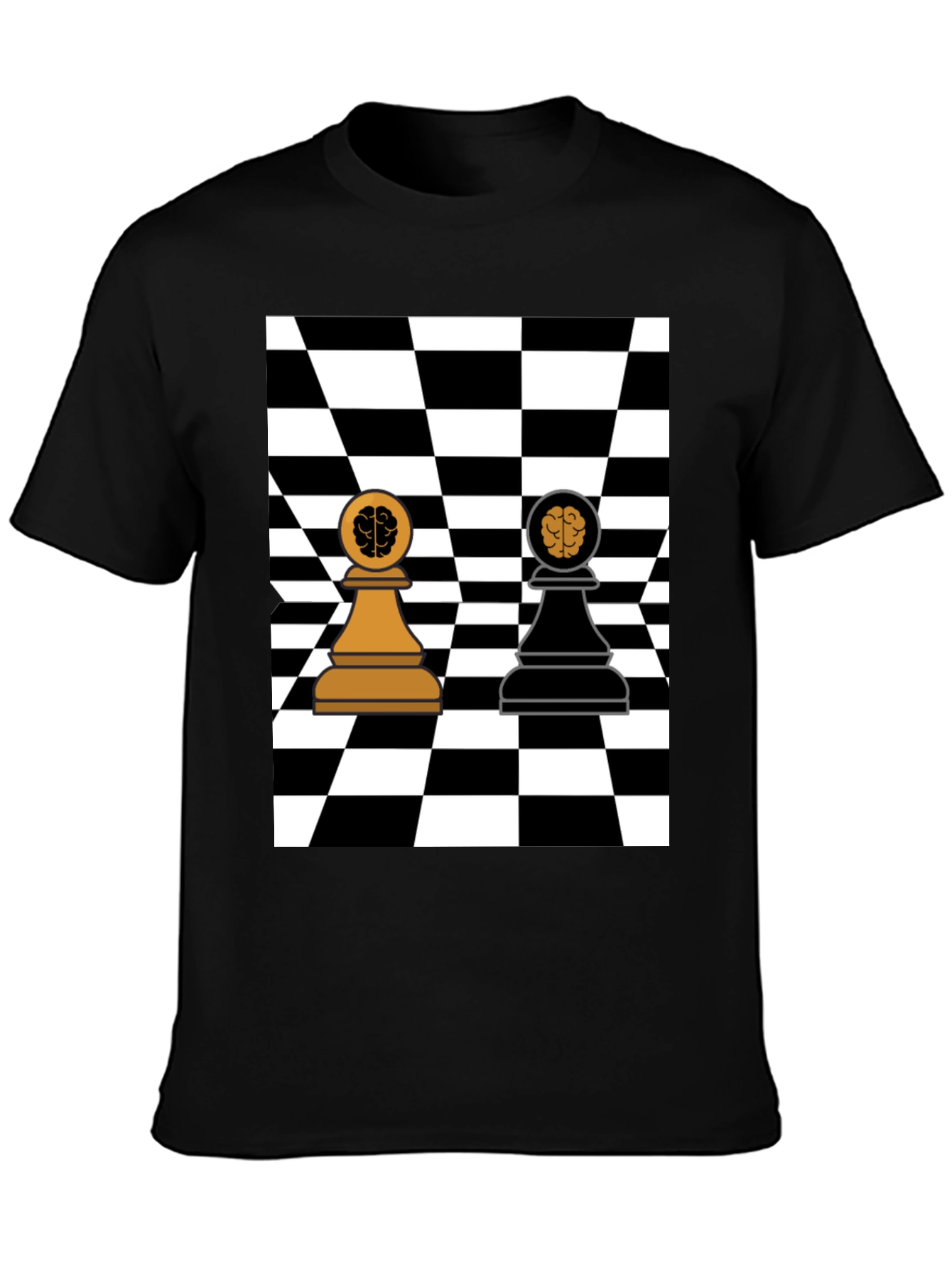 Chess Brain Pawn Graphic T-Shirt