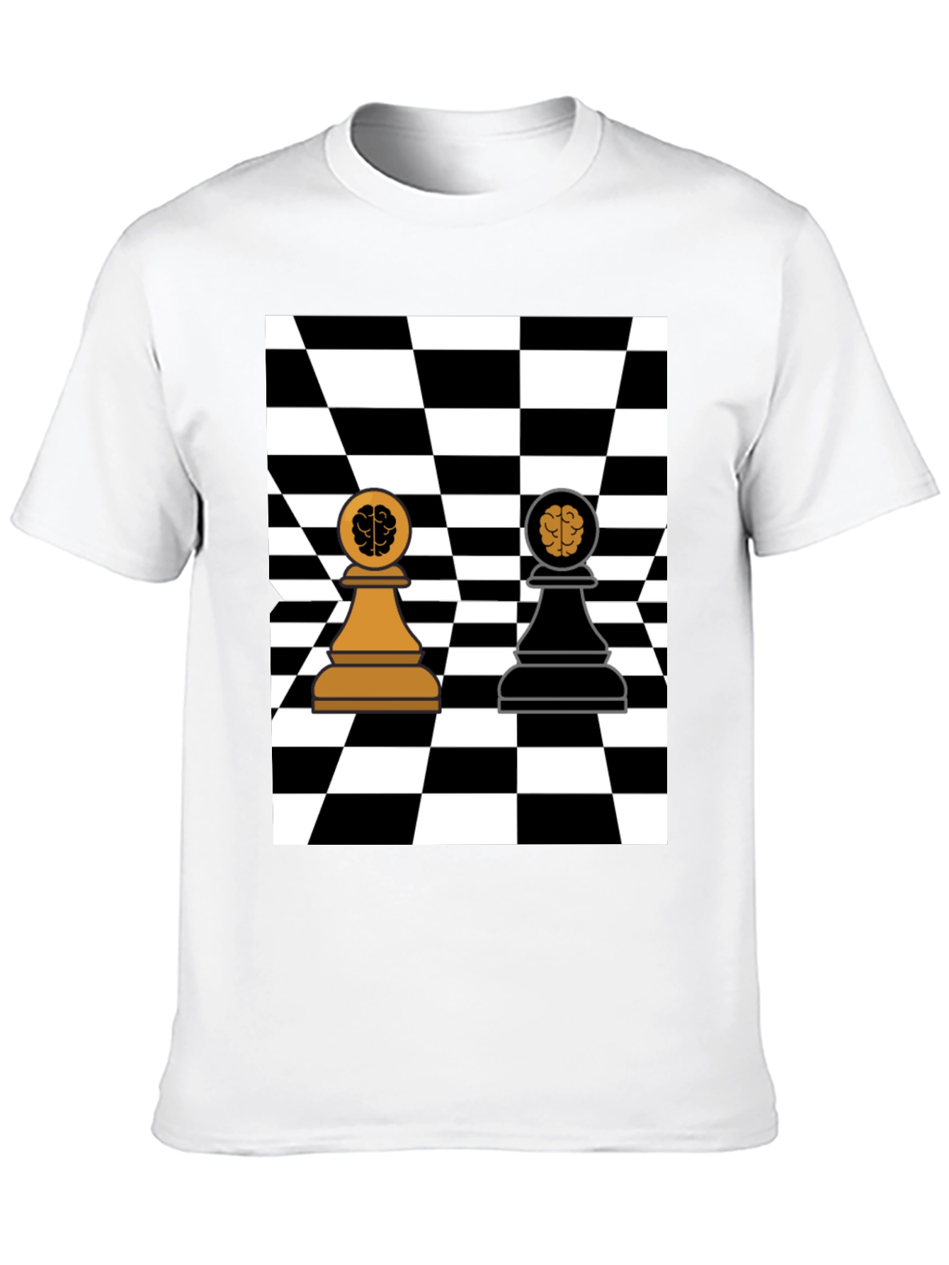 Chess Brain Pawn Graphic T-Shirt