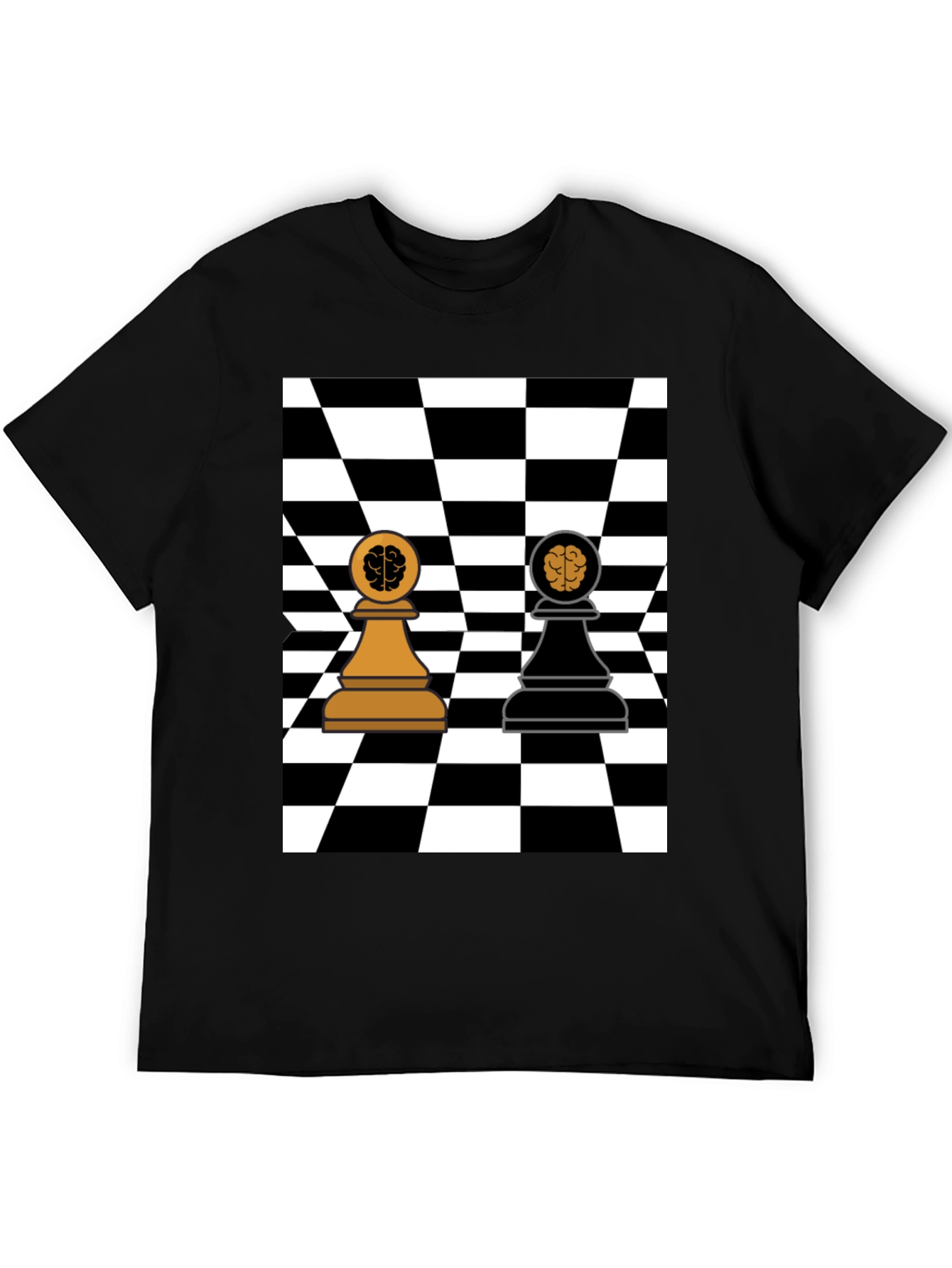 Chess Brain Pawn Graphic T-Shirt