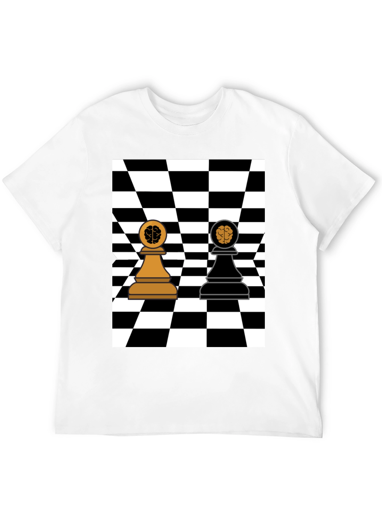 Chess Brain Pawn Graphic T-Shirt
