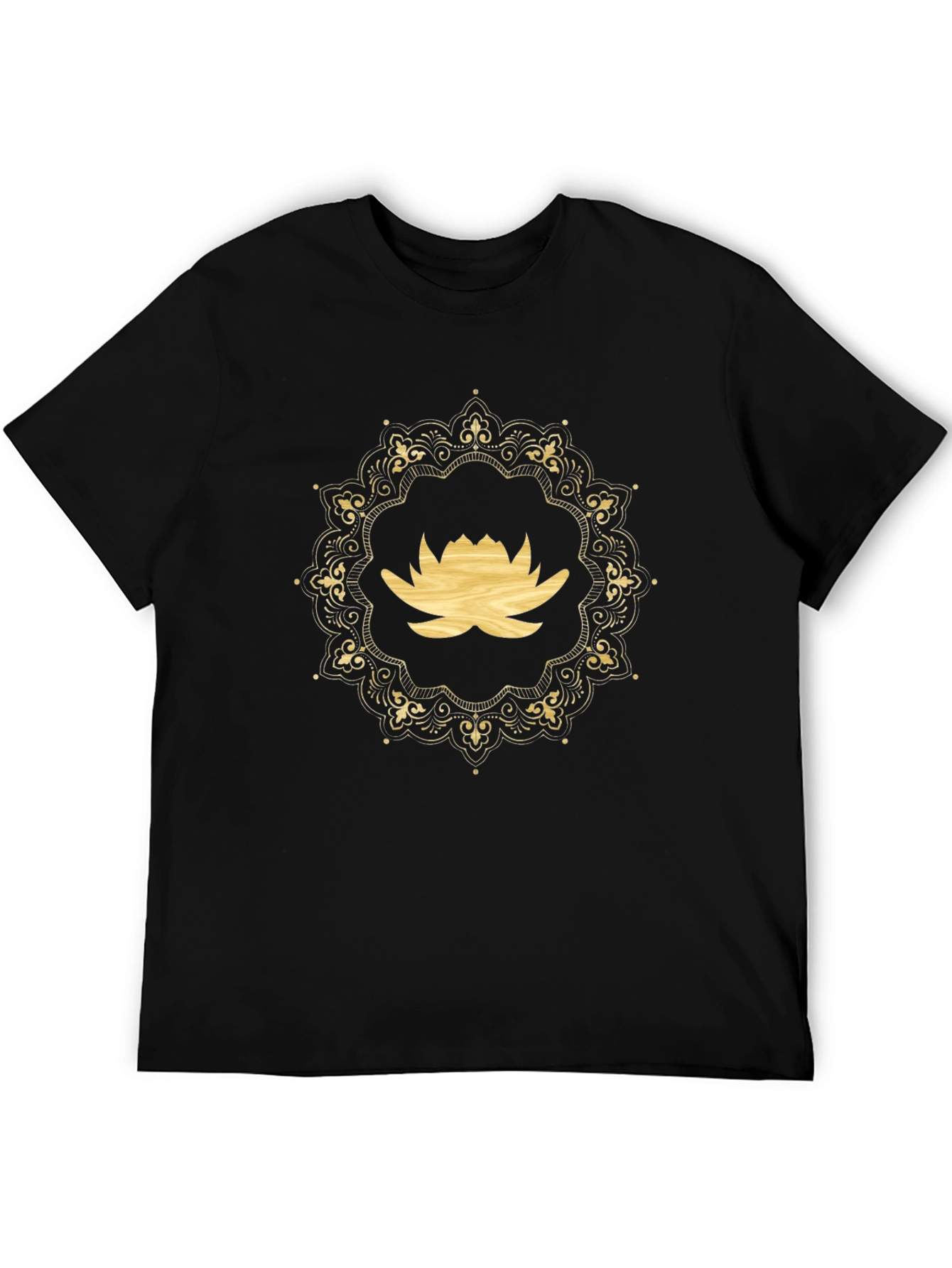 Lotus Mandala Graphic Tee - Premium Black T-Shirt
