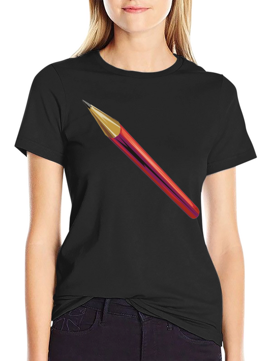 Pencil Graphic Black T-Shirt - Artistic Style